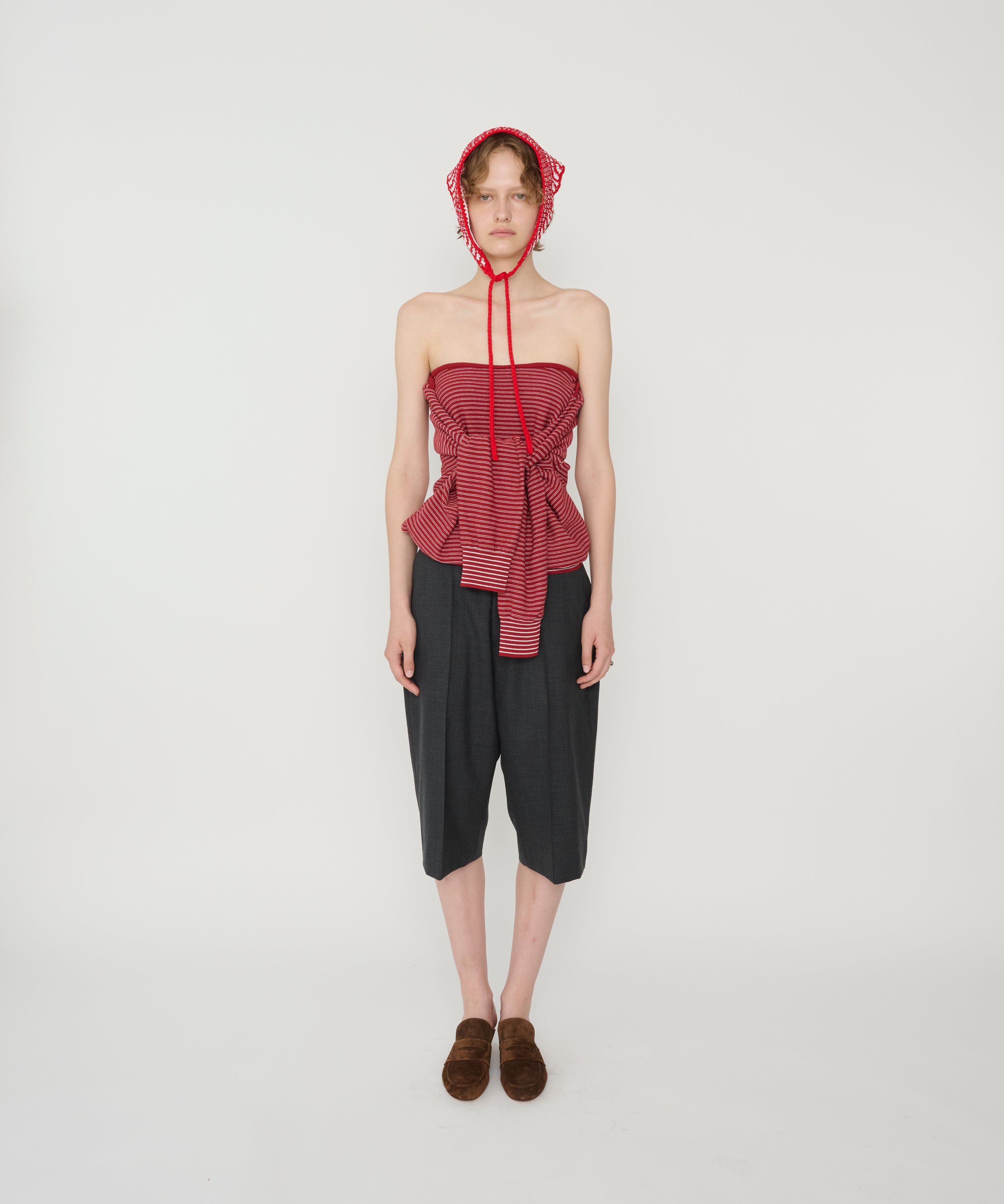 12G COTTON BORDER BOAT NECK KNIT