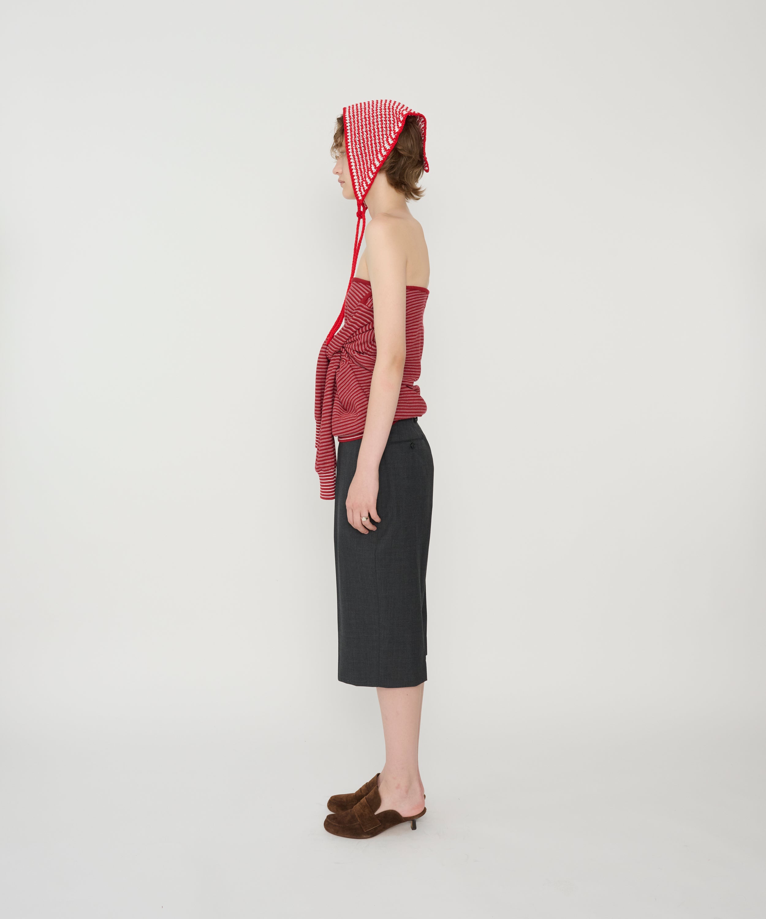 12G COTTON BORDER BOAT NECK KNIT