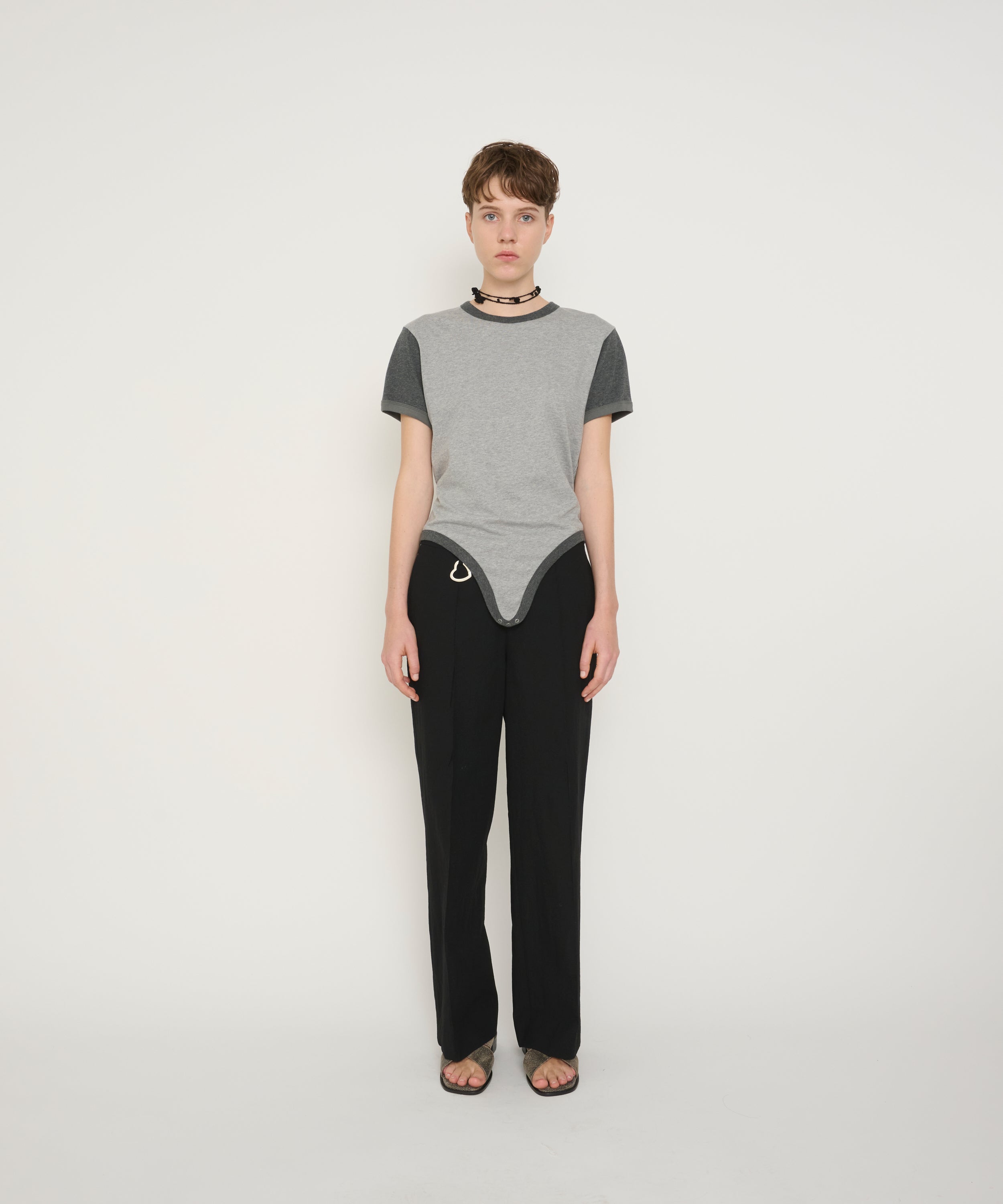 COTTON BI COLOR RINGER ROMPER T-SHIRT