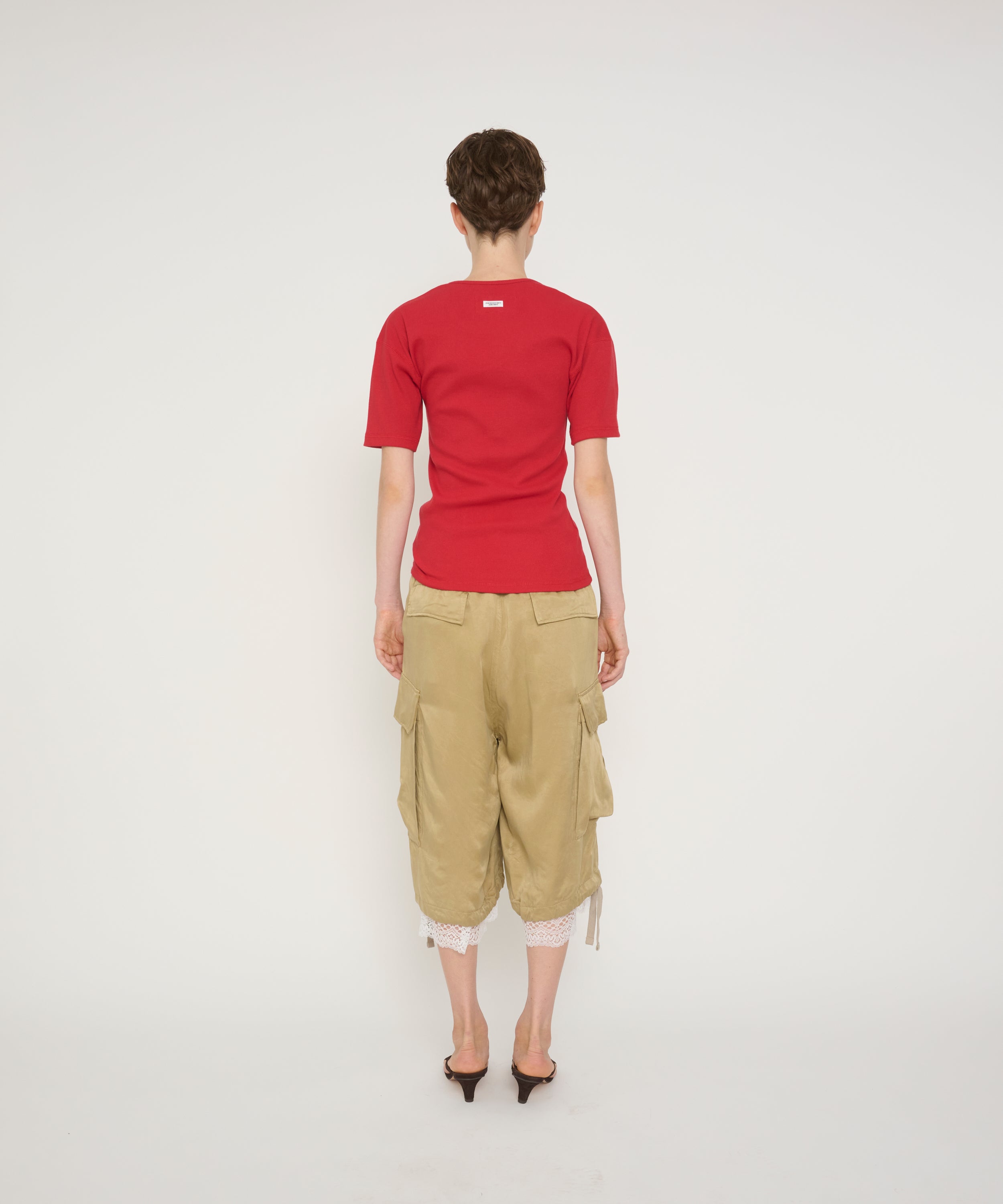 COTTON RIB HENRY NECK SHORT SLEEVE PULLOVER