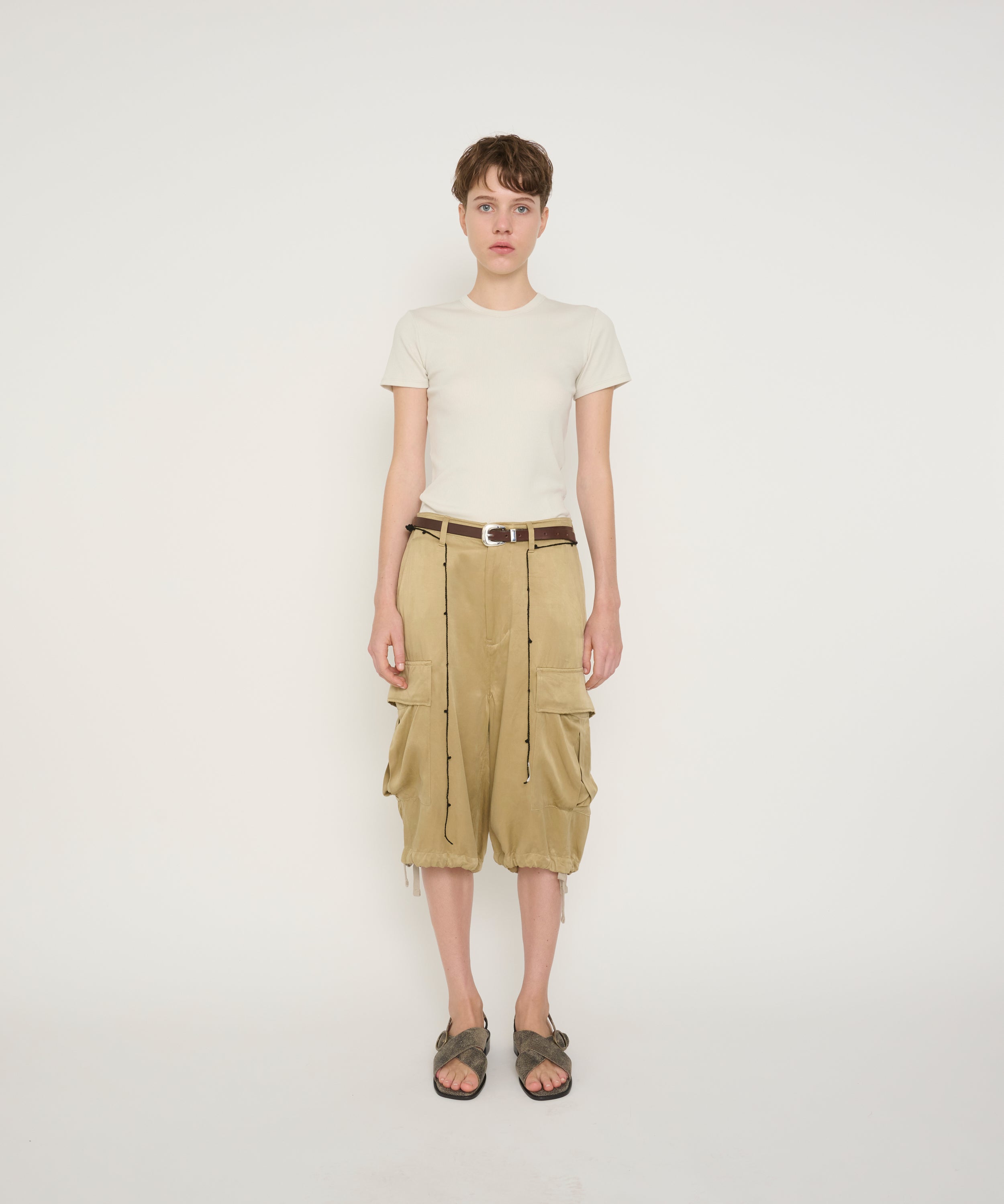 COTTON RAYON RIB COMPACT T-SHIRTS