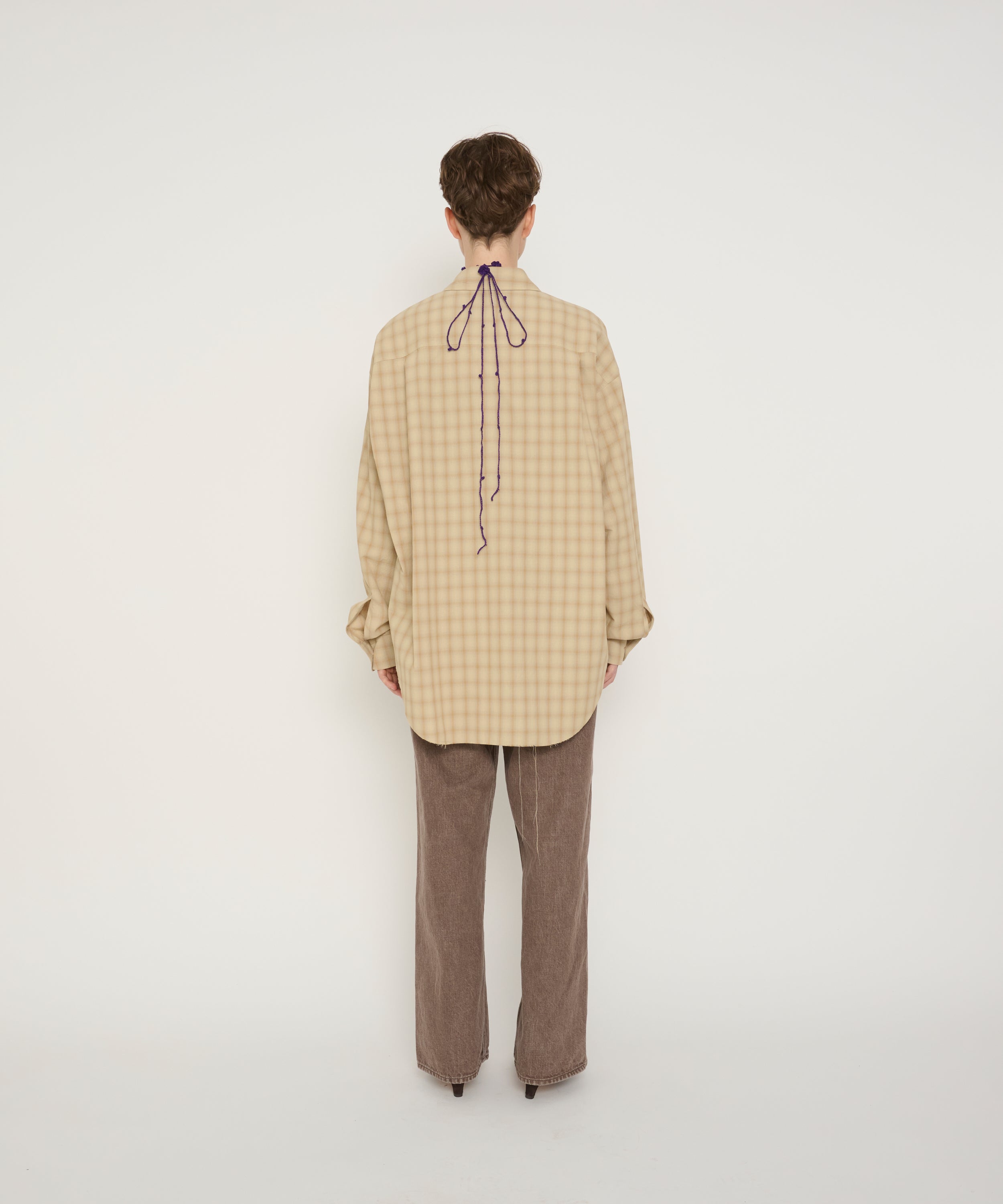 POLYESTER SHADOW CHECK WORK SHIRT