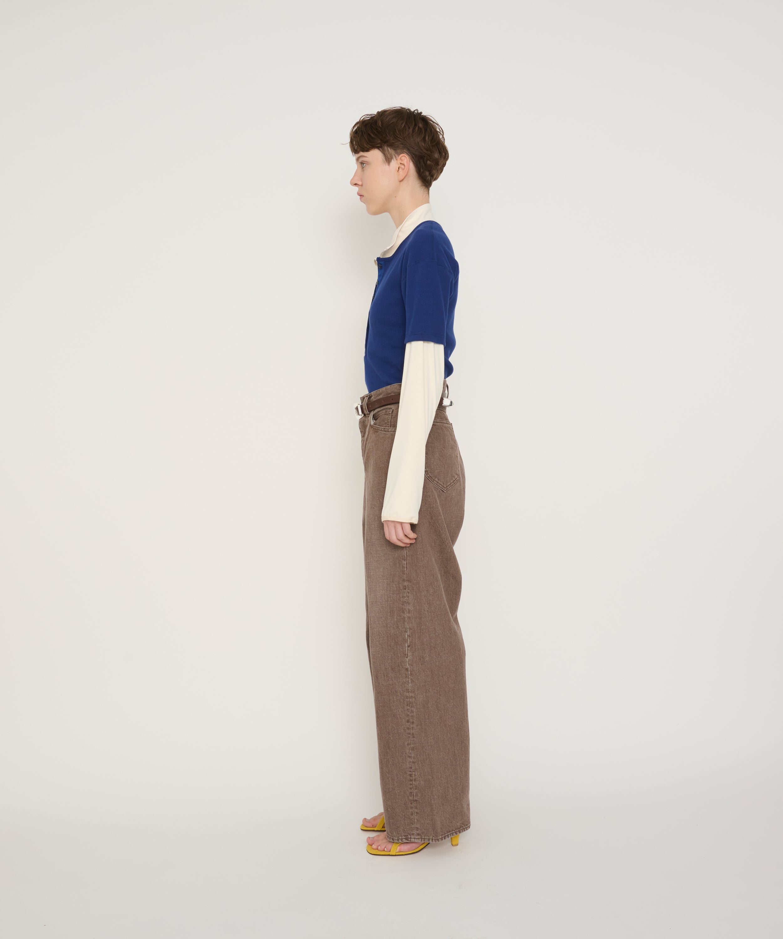 COTTON RIB HENRY NECK SHORT SLEEVE PULLOVER