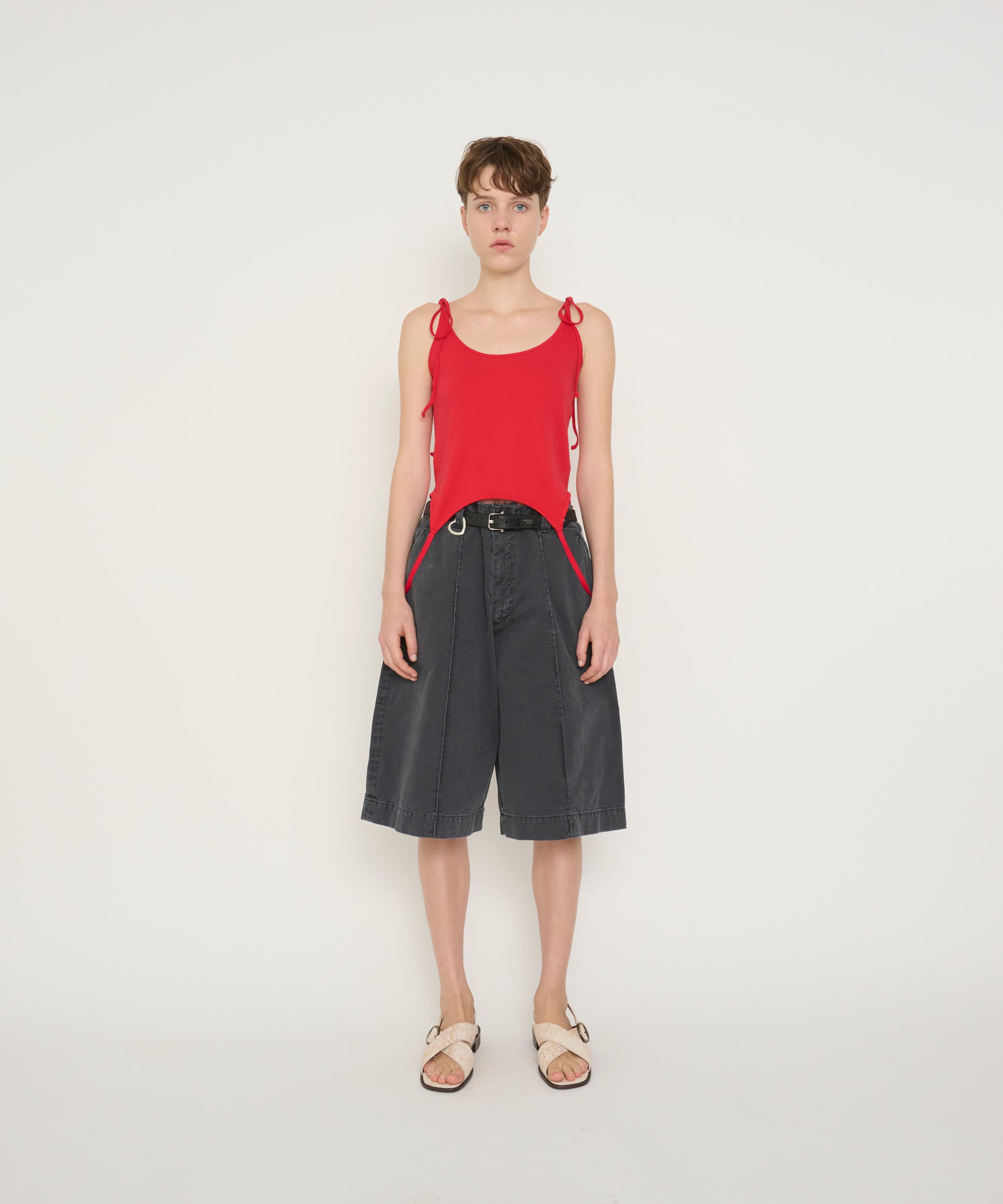 COTTON UP DOWN RIBBON CAMISOLE