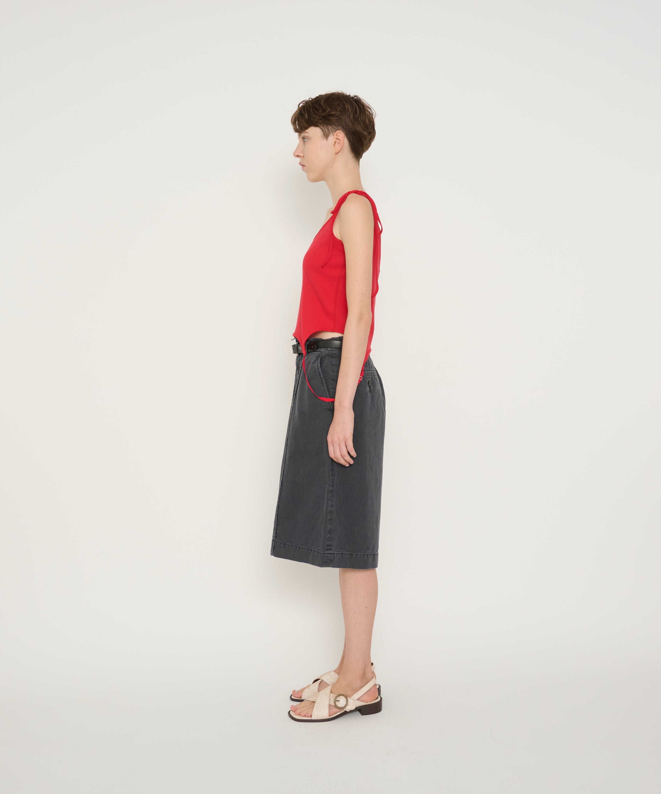 COTTON UP DOWN RIBBON CAMISOLE