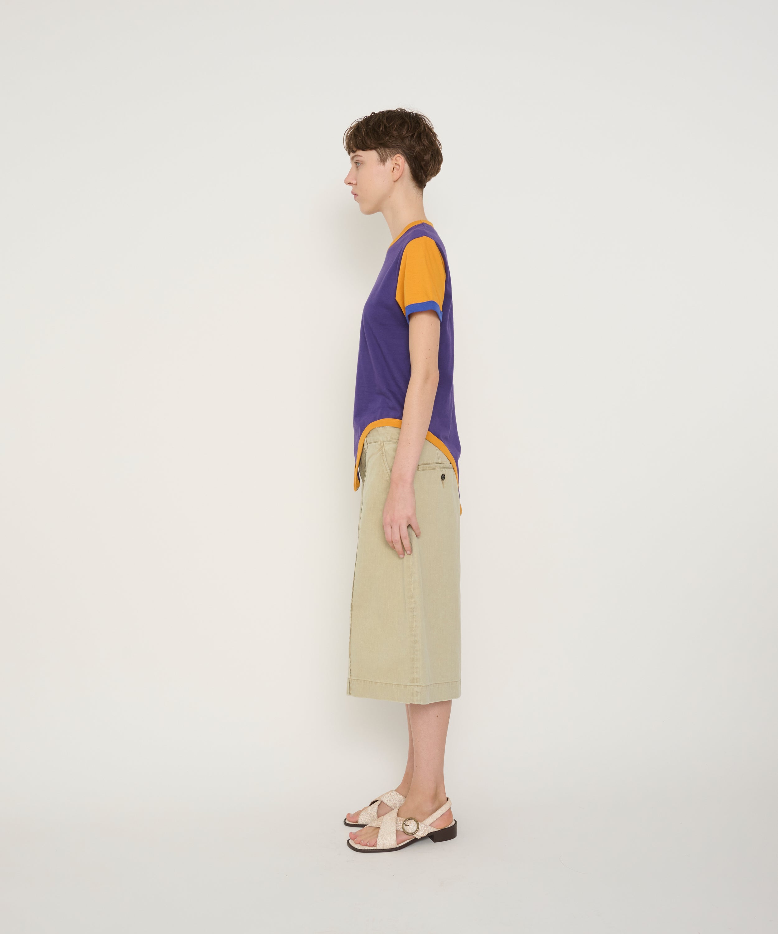 COTTON BI COLOR RINGER ROMPER T-SHIRT