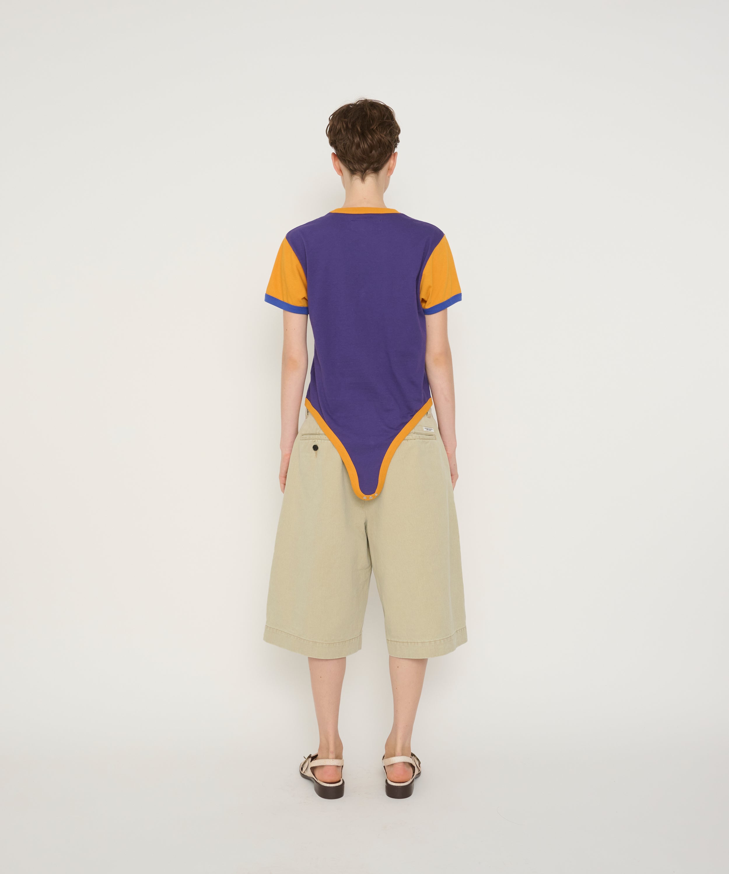 COTTON BI COLOR RINGER ROMPER T-SHIRT