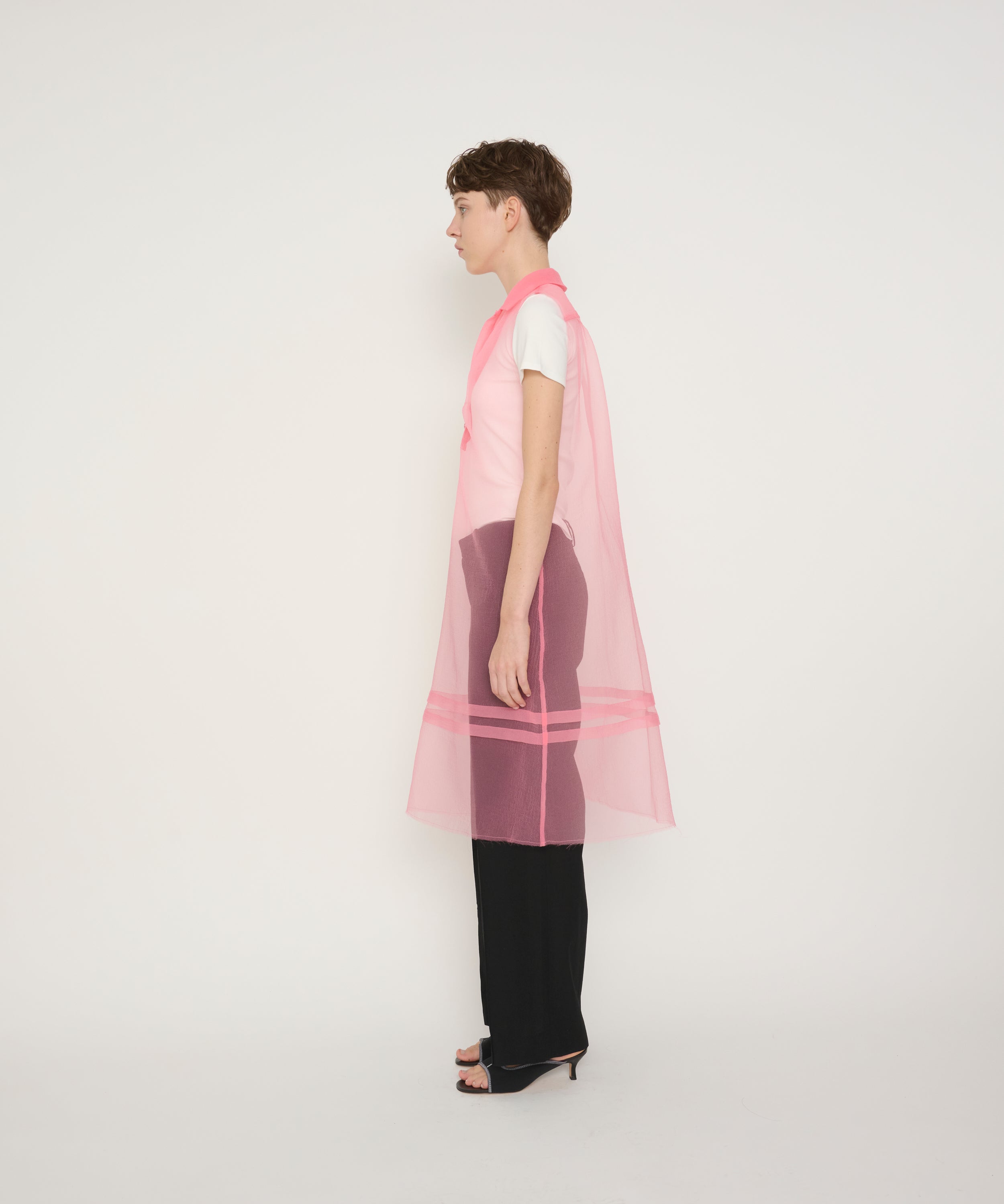 ORGANDY OPEN COLLAR ONEPIECE