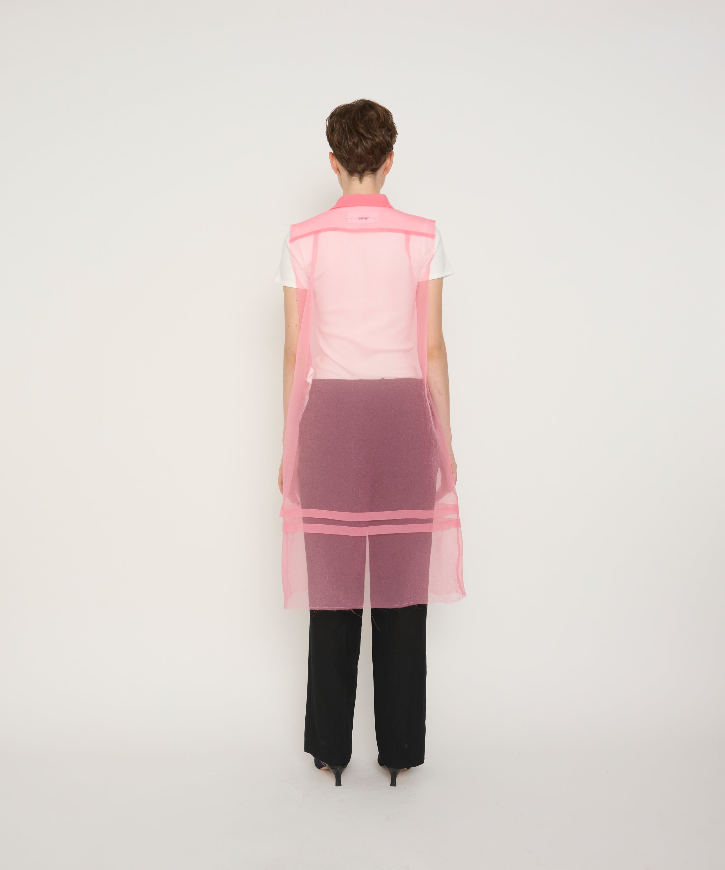 ORGANDY OPEN COLLAR ONEPIECE