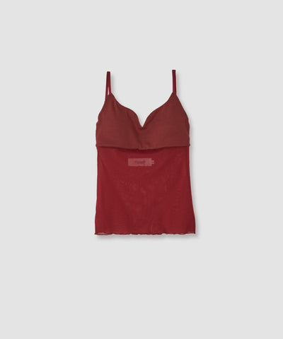 COTTON NYLON TULLE CAMISOLE