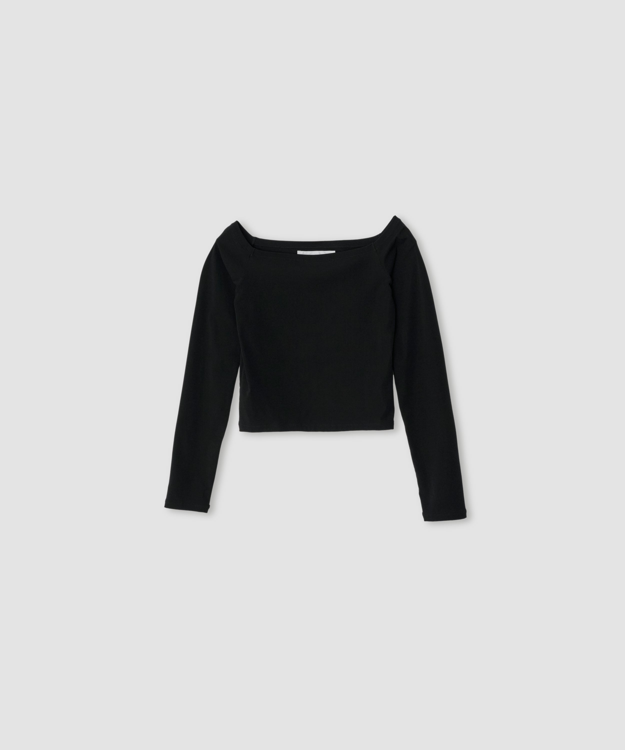 COTTON POLYURETHANE OFF SHOULDER PULLOVER