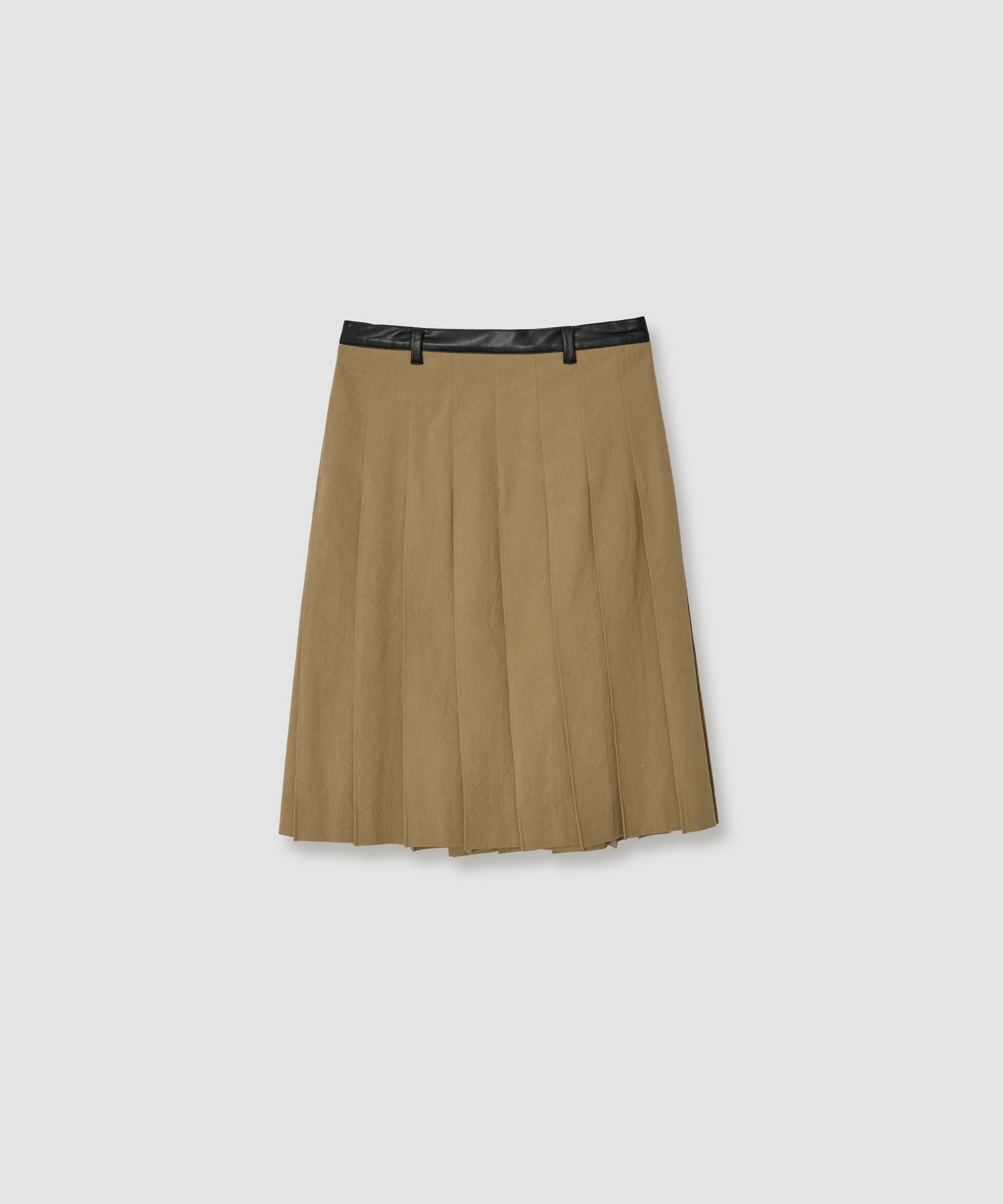 COTTON CHINO CLOTH PLEATS WRAP SKIRT