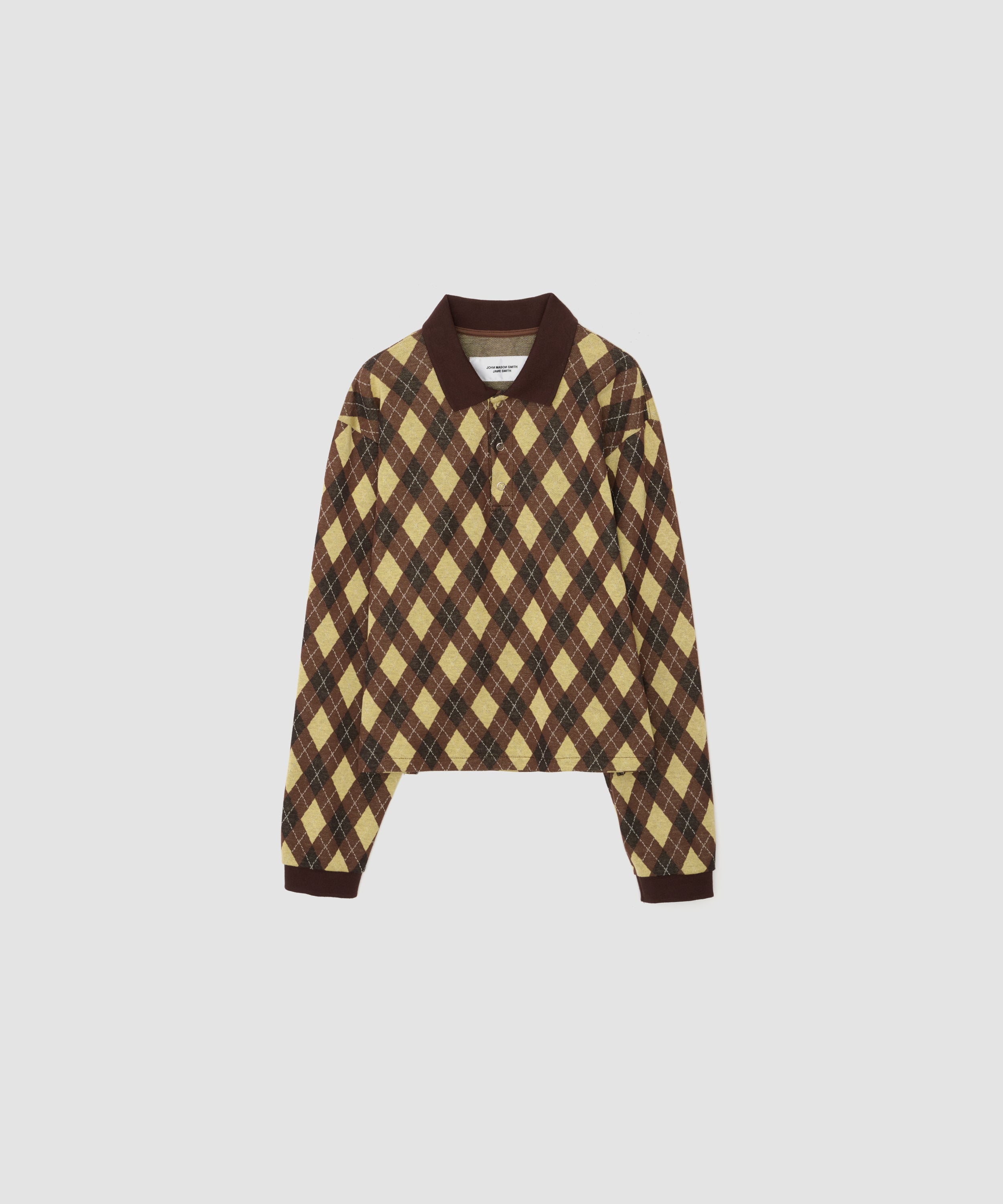 COTTON JACQUARD ARGYLE POLO SHIRT