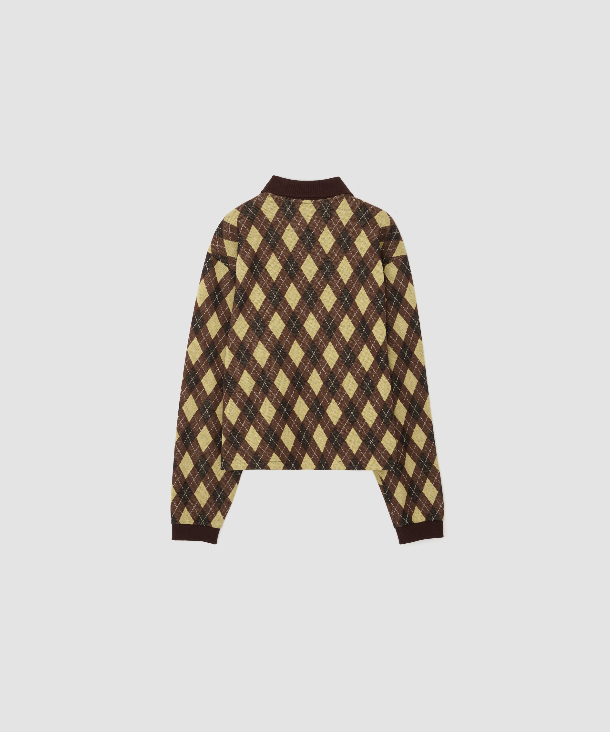 COTTON JACQUARD ARGYLE POLO SHIRT