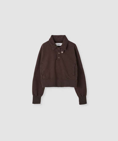 FROSTING COTTON FLEECE SNAP COLLAR PULLOVER
