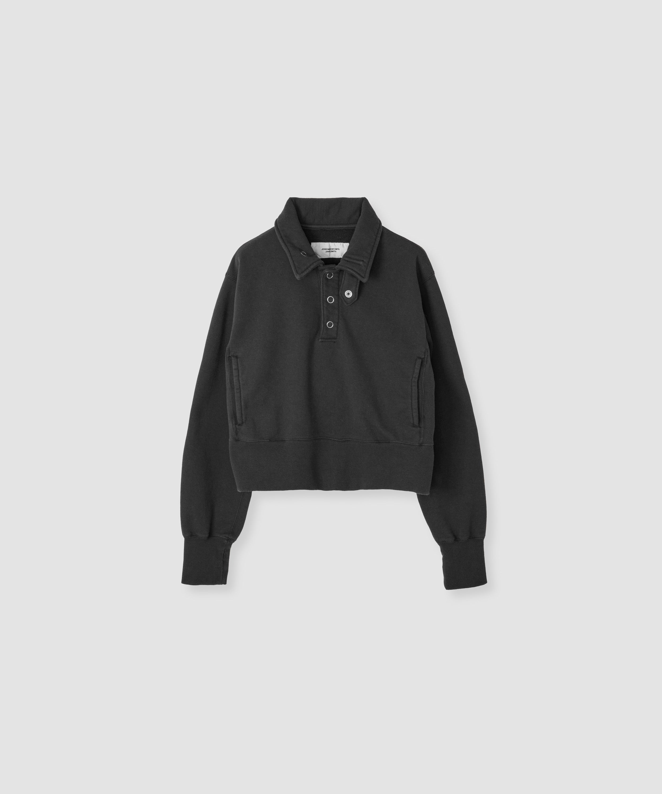 FROSTING COTTON FLEECE SNAP COLLAR PULLOVER