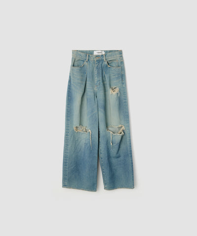 14.5oz DENIM IN TUCK COMFORT TAPERED PANTS