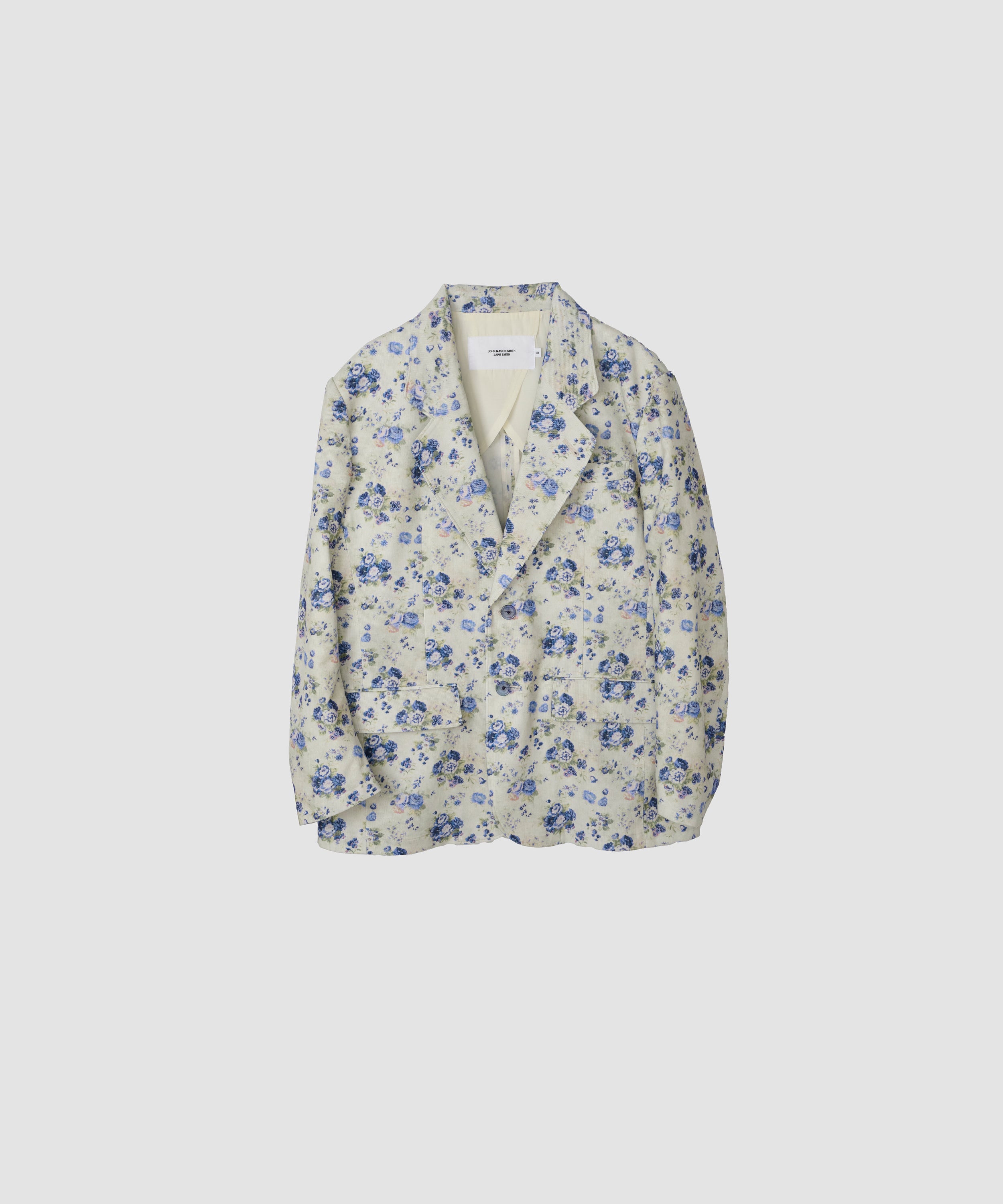 COTTON CORDUROY FLOWER PRINT TAILOR JACKET