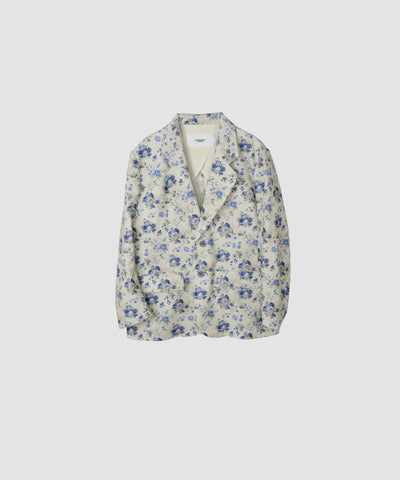 COTTON CORDUROY FLOWER PRINT TAILOR JACKET