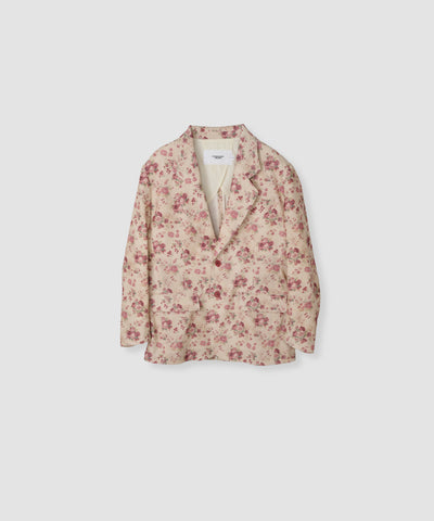 COTTON CORDUROY FLOWER PRINT TAILOR JACKET