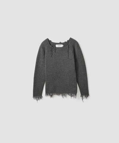5G FRAYED HEM SWEATER