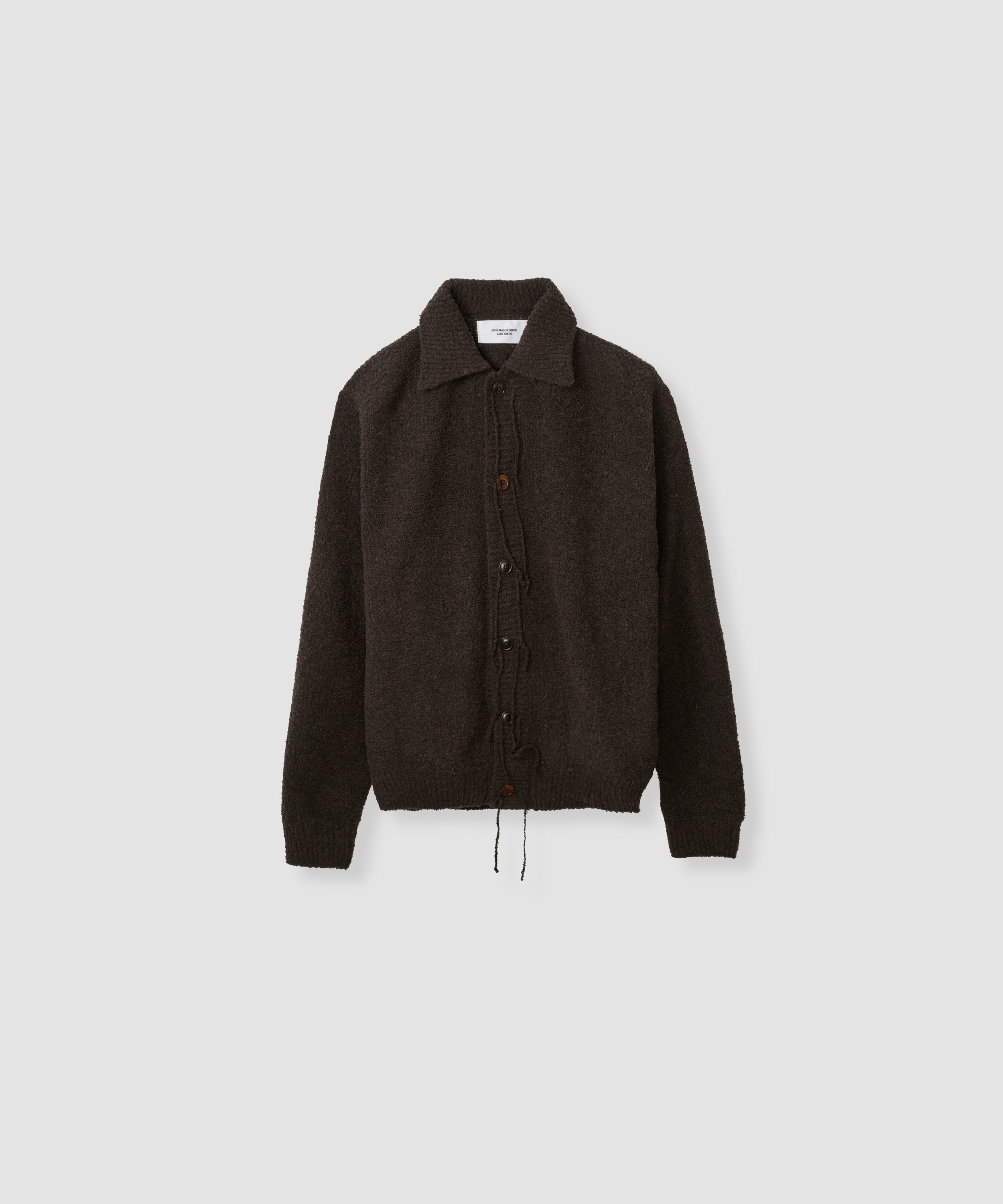 5G REVERSE STICHES POLO COLLAR KNIT CARDIGAN