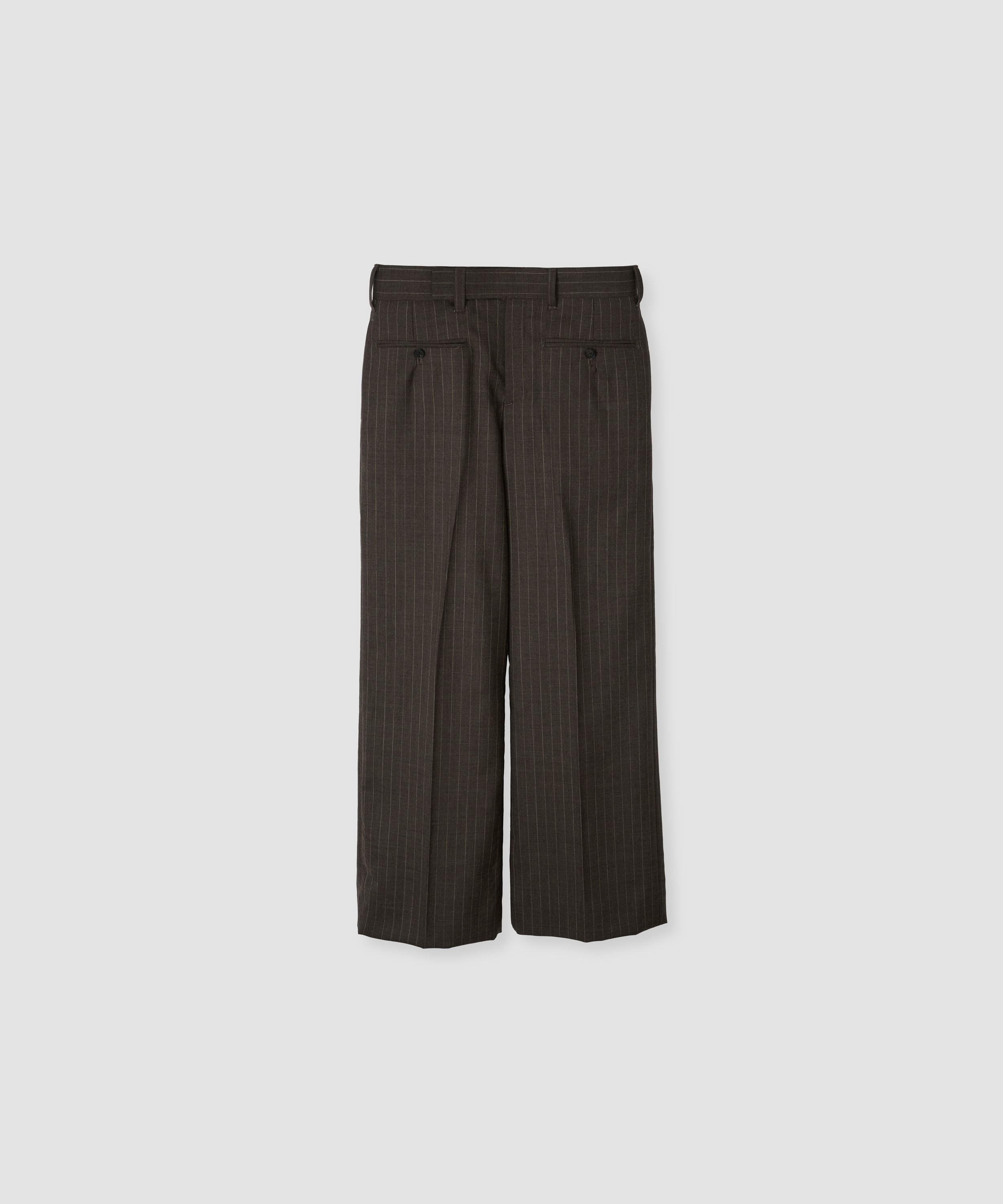 STRIPE WOOL TROPICAL BACK FRONT SLACKS