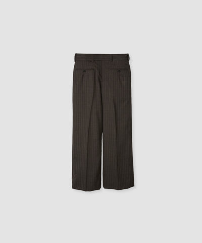 STRIPE WOOL TROPICAL BACK FRONT SLACKS