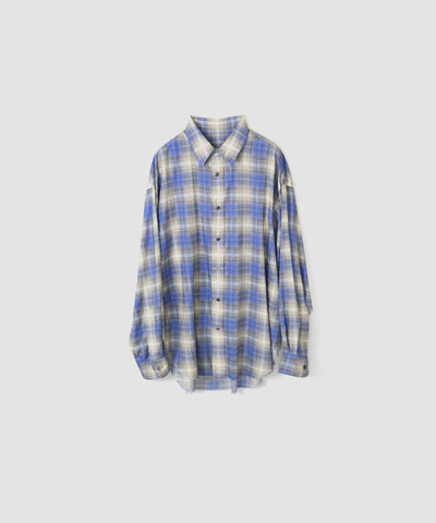 COTTON RAYON SILK PRINT CHECK REGULAR SHIRT