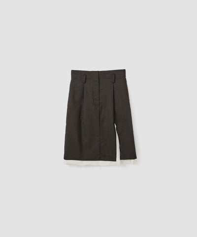 WOOL TROPICAL SLIT SKIRT