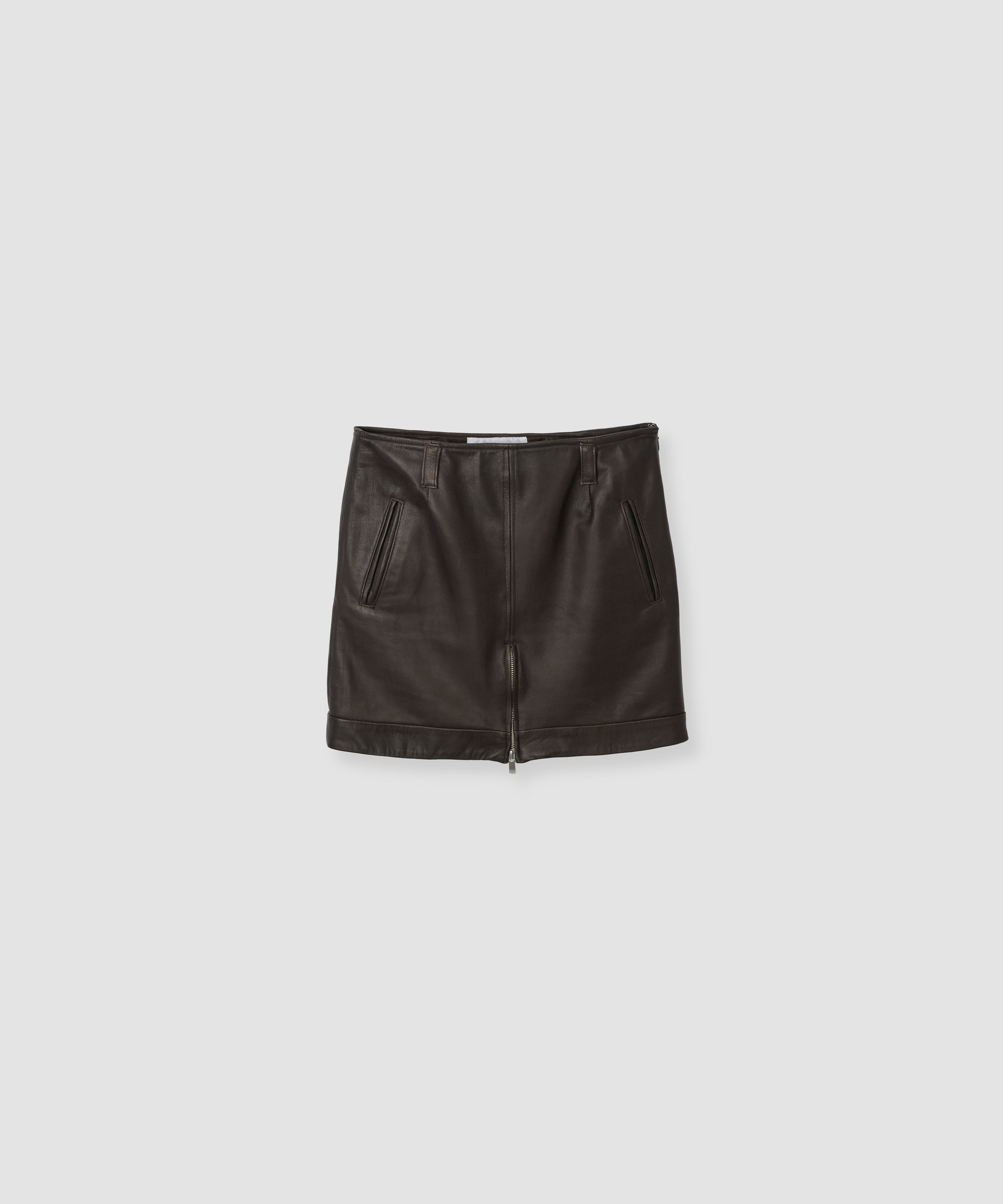 COW LEATHER MINI SKIRT