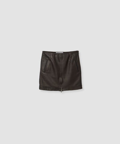 COW LEATHER MINI SKIRT