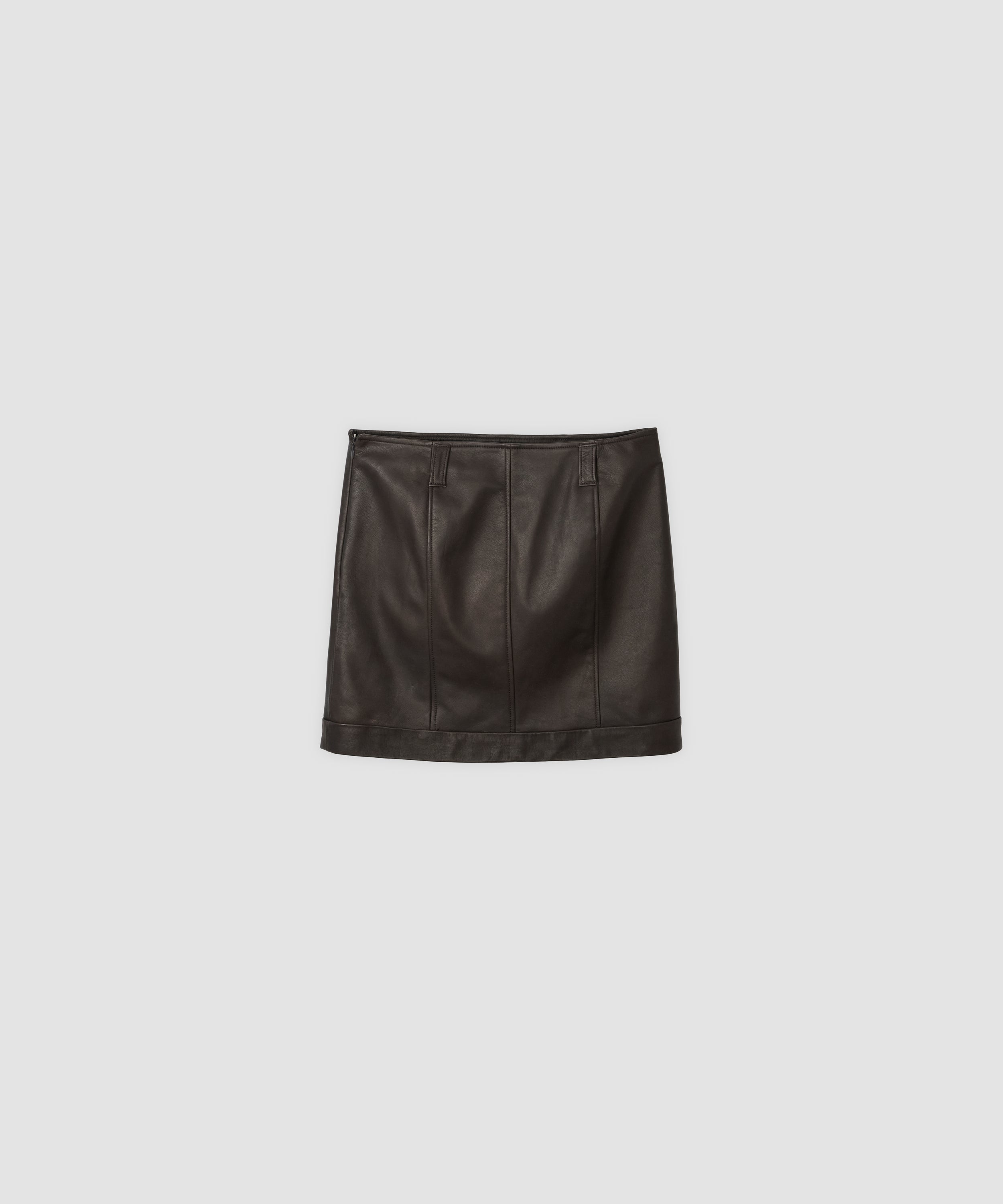 COW LEATHER MINI SKIRT