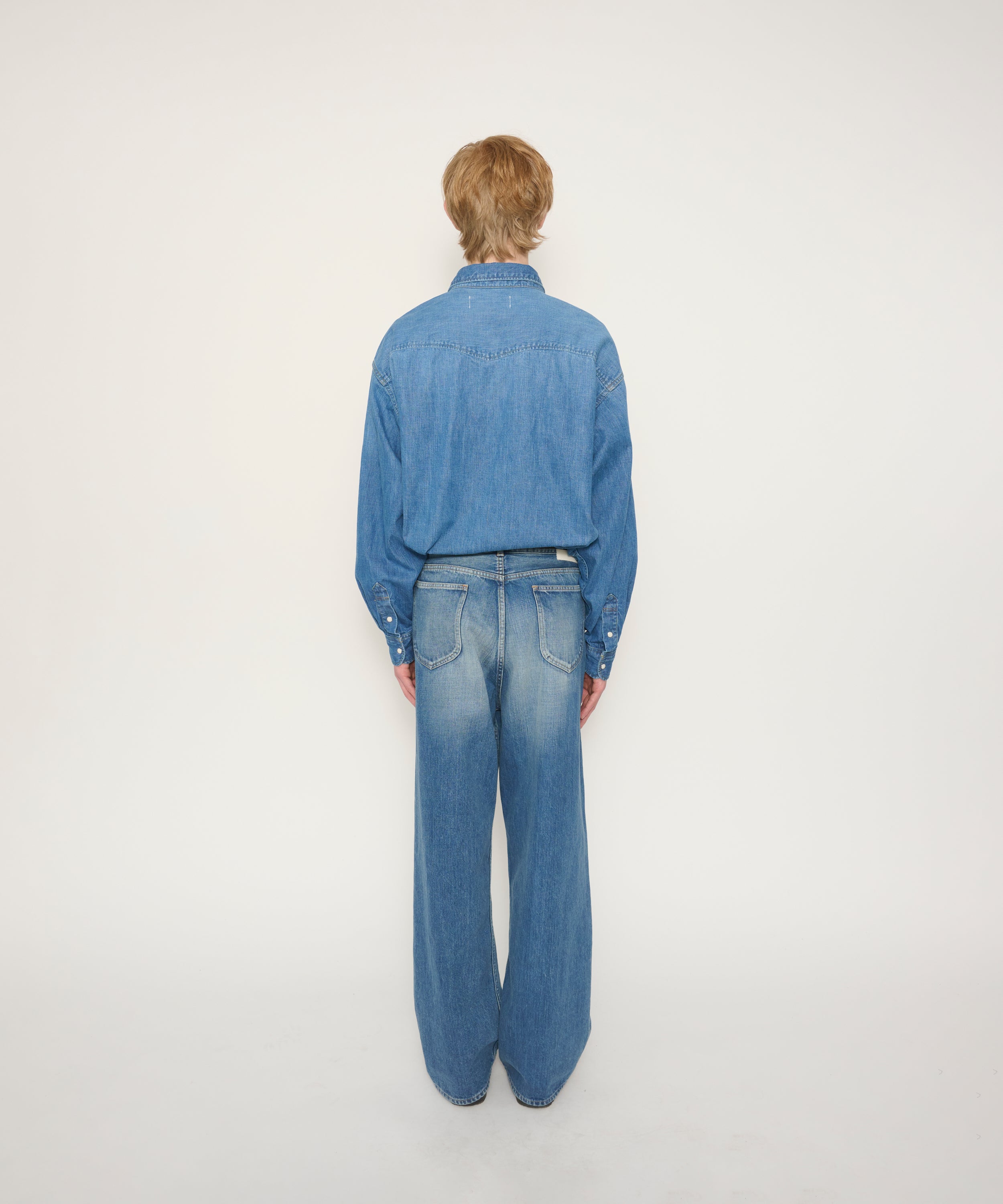 8oz DENIM WESTERN SHIRT VINTAGE WASH