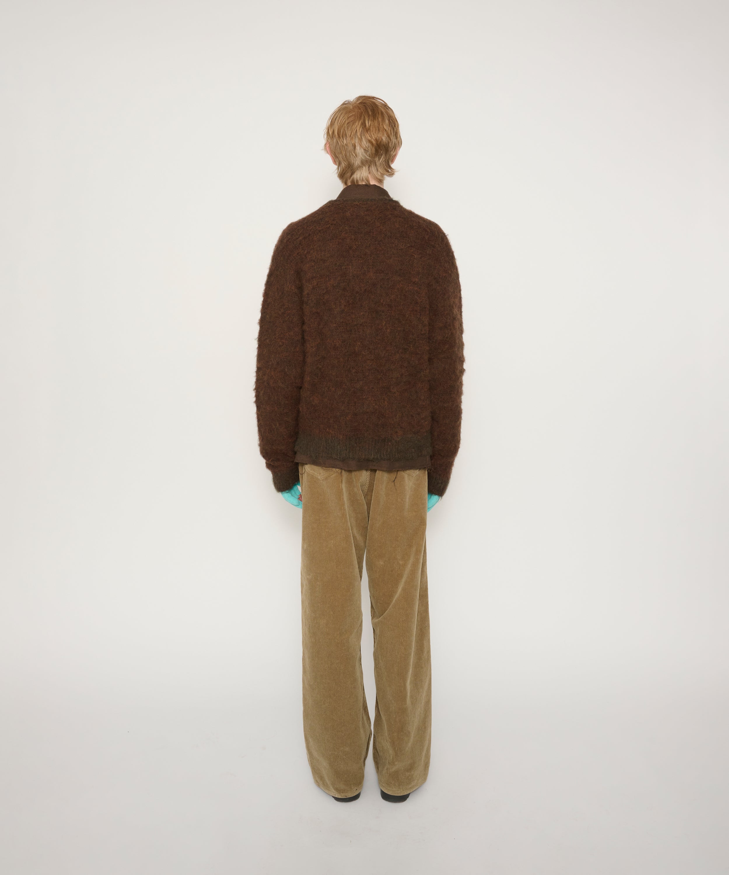 5G BRUSHED JACQUARD CARDIGAN