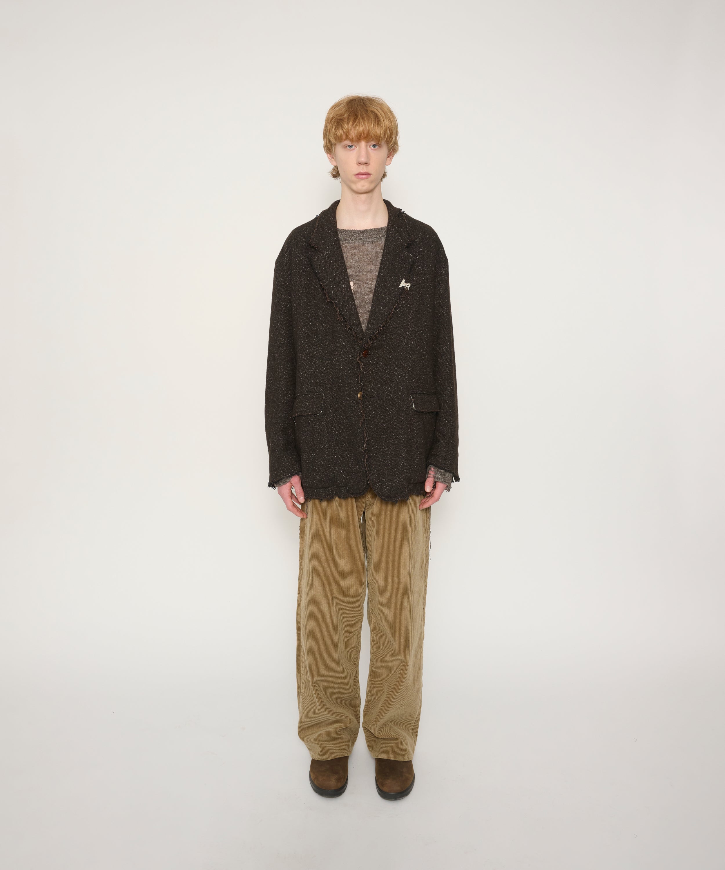 GARMENT WASHED SILKNEP TWEED JACKET