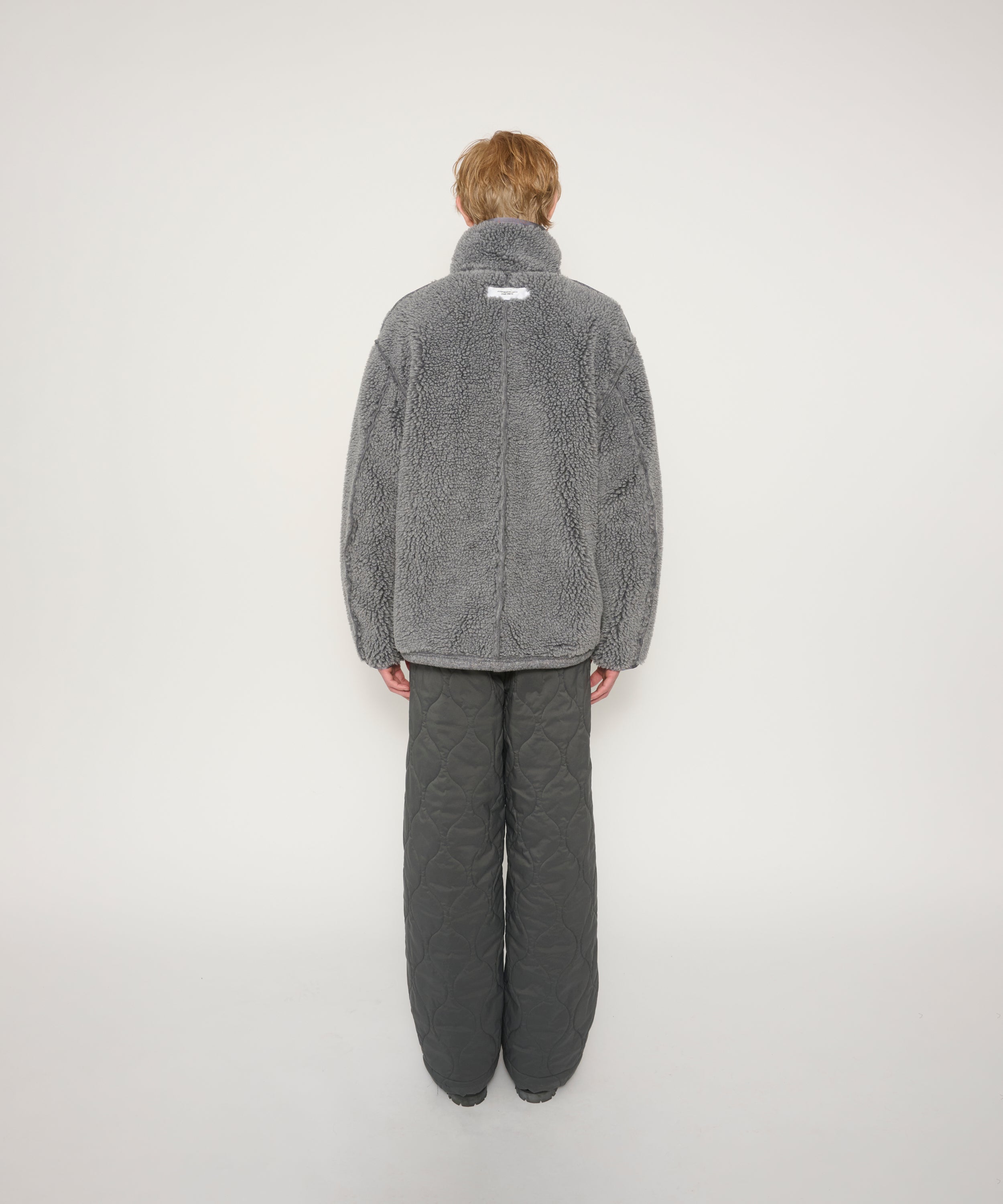 POLYESTER BOA FLEECE REVERSIBLE ZIP UP JACKET