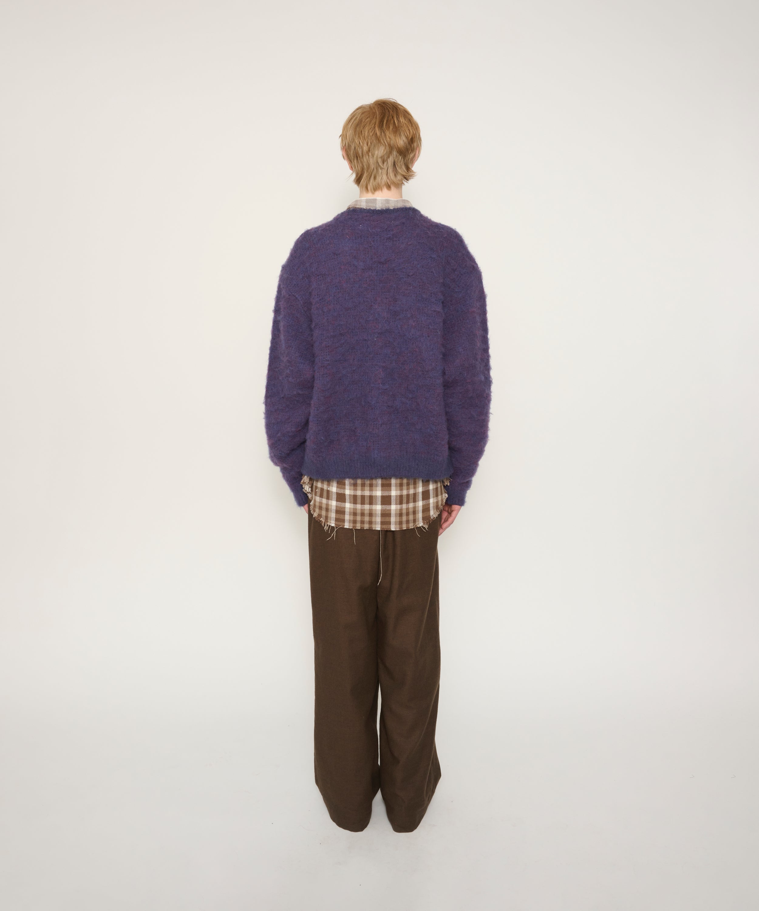 5G BRUSHED JACQUARD CARDIGAN