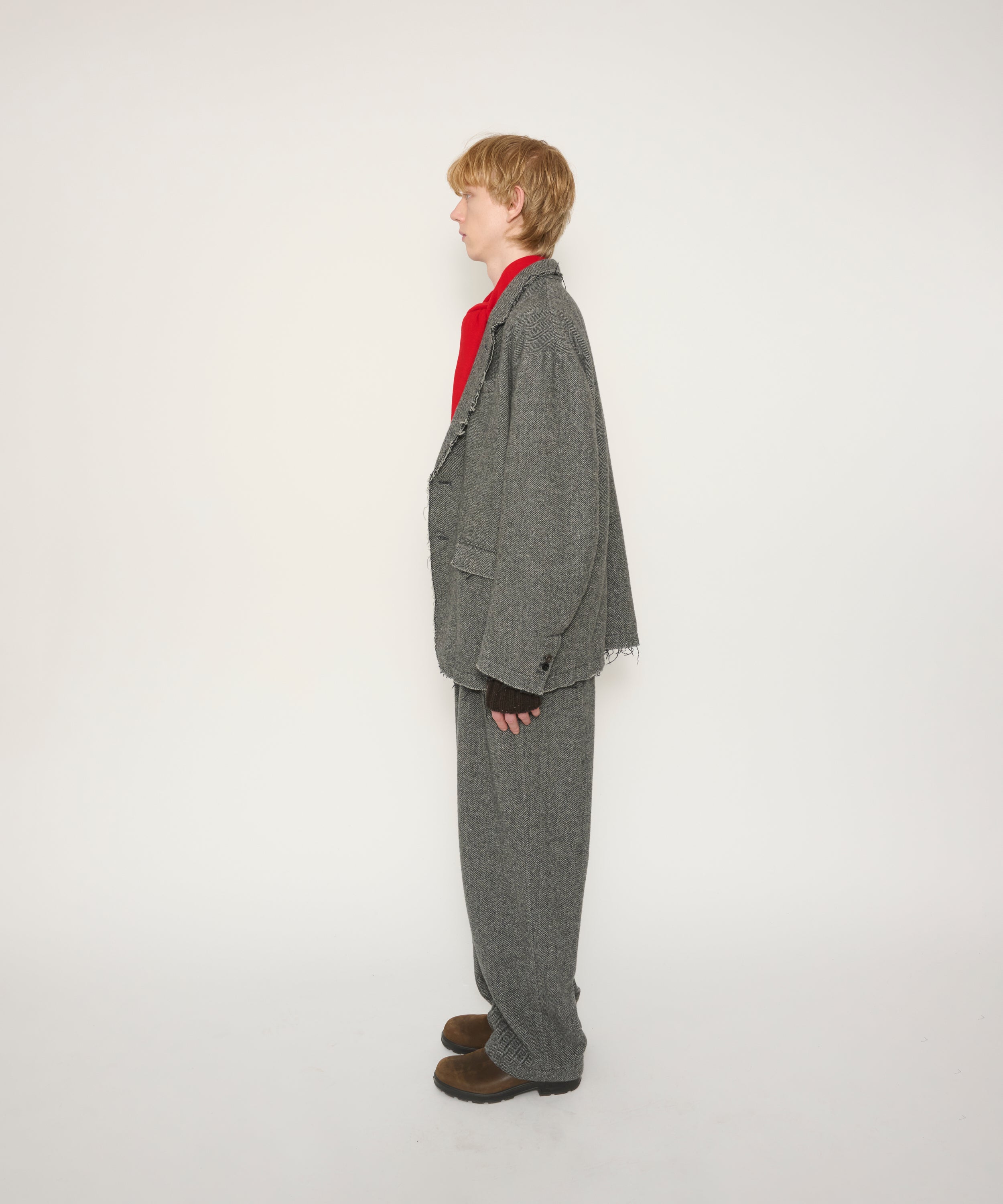 GARMENT WASHED SILKNEP TWEED JACKET