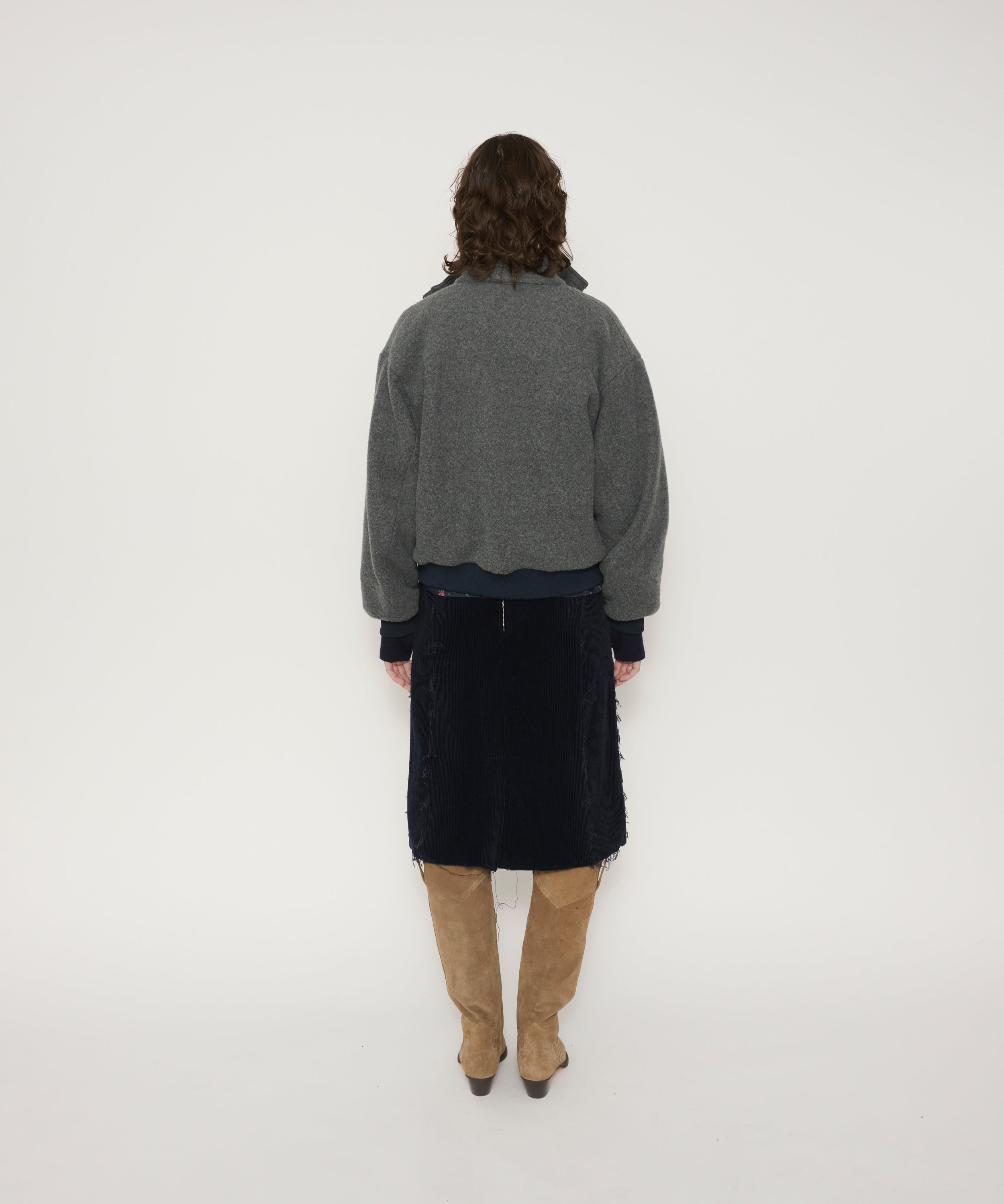 NYLON TASLAN REVERSIBLE SHELLED FLEECE JACKET