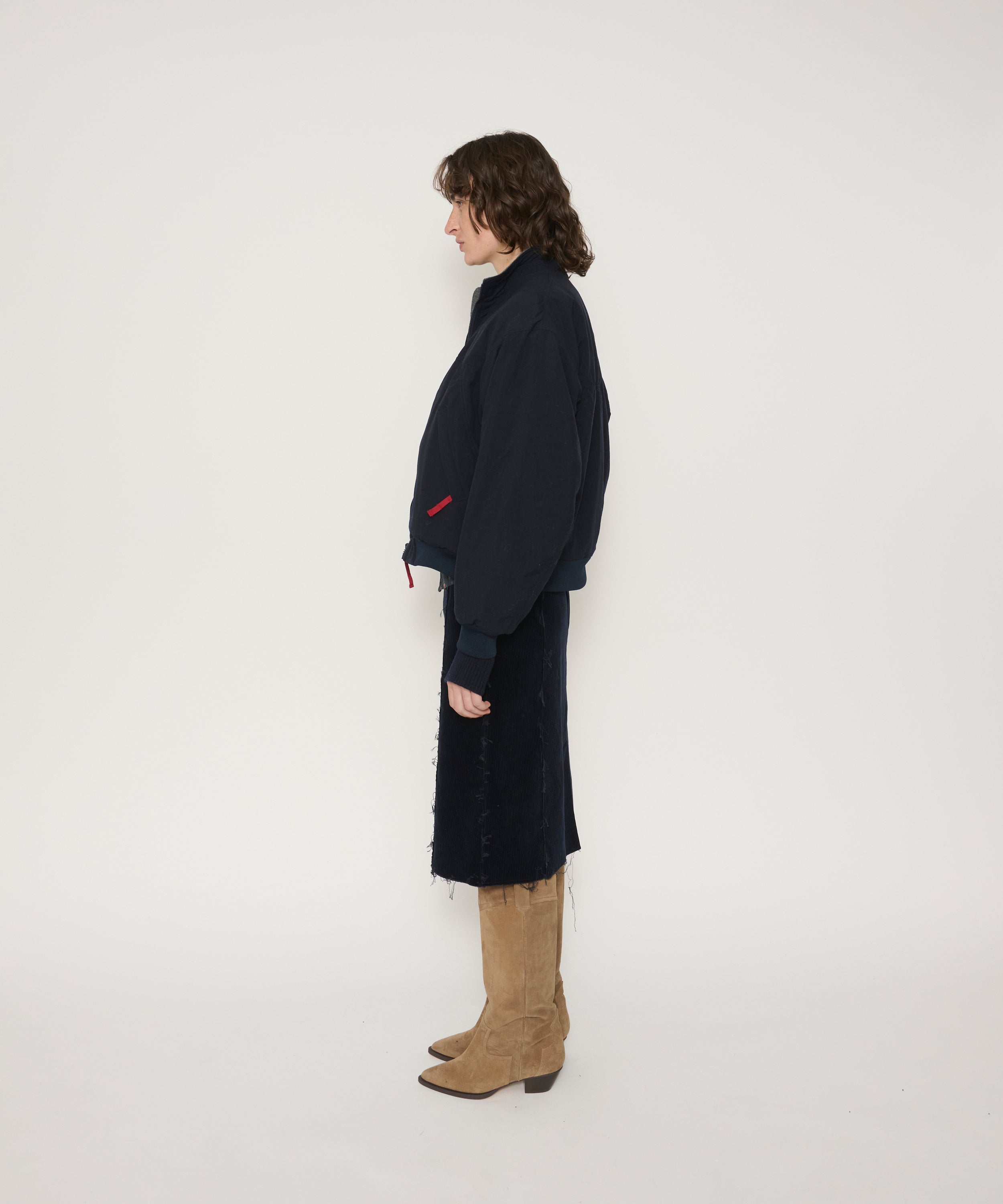 NYLON TASLAN REVERSIBLE SHELLED FLEECE JACKET