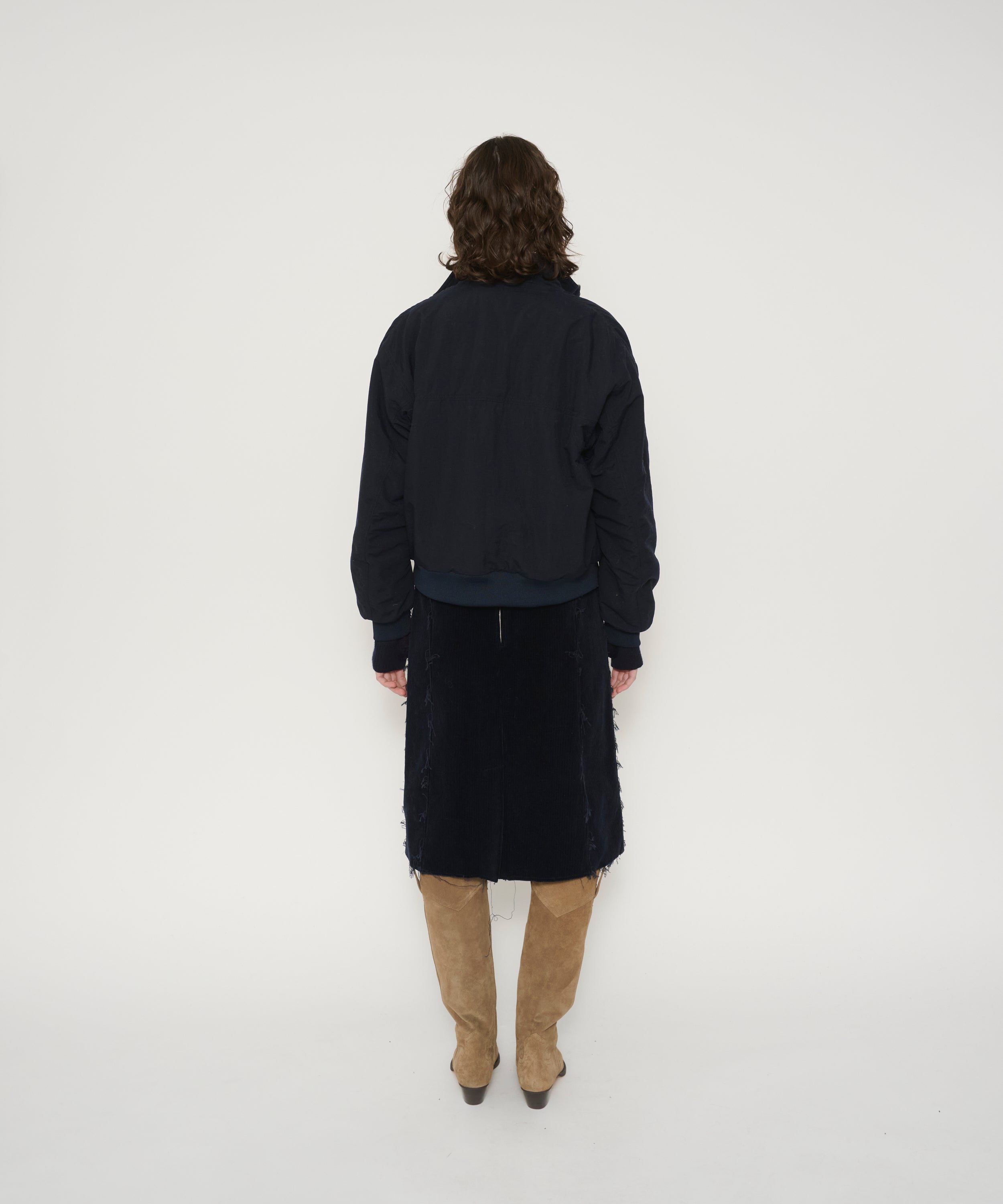 NYLON TASLAN REVERSIBLE SHELLED FLEECE JACKET