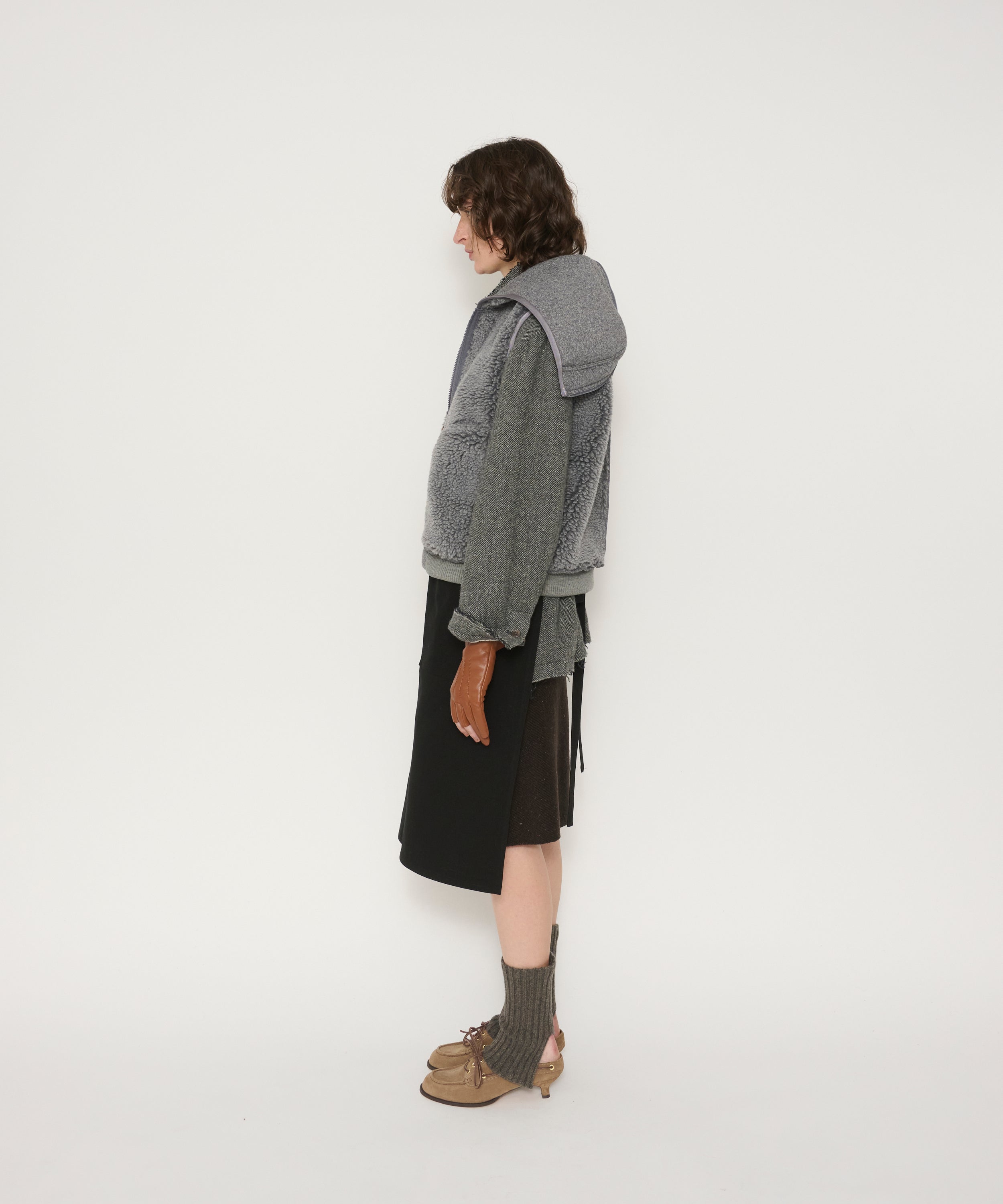POLYESTER BOA FLEECE REVERSIBLE ZIP UP HOODED VEST