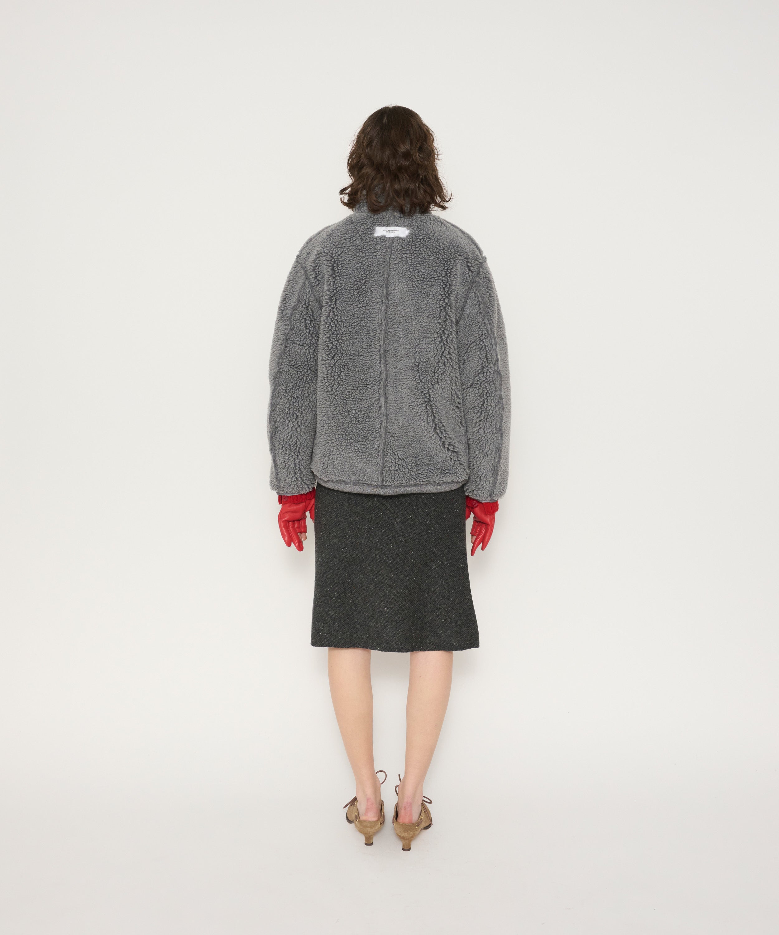POLYESTER BOA FLEECE REVERSIBLE ZIP UP JACKET