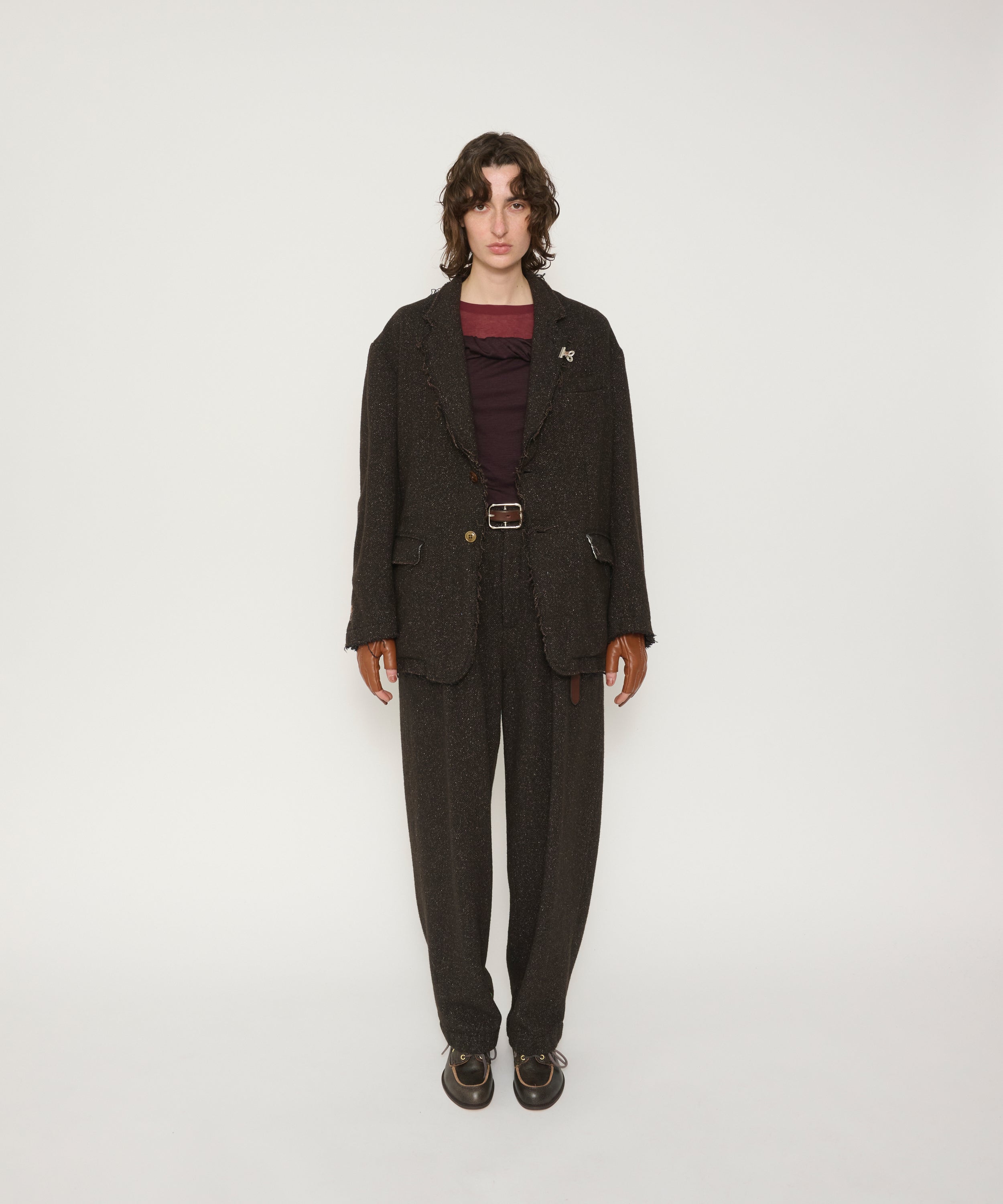 GARMENT WASHED SILKNEP TWEED JACKET