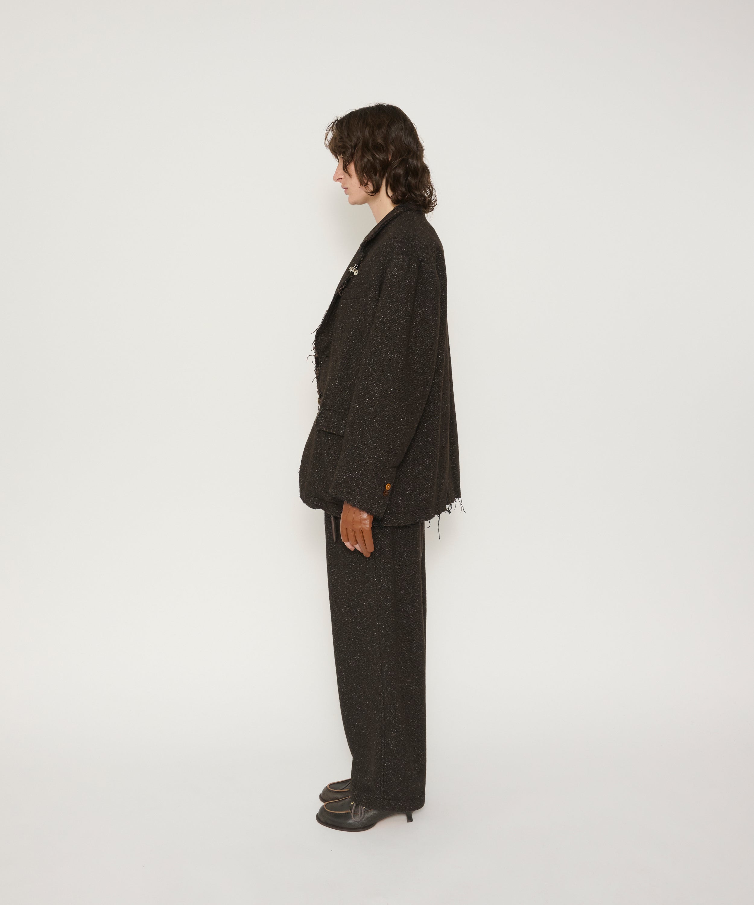 GARMENT WASHED SILKNEP TWEED JACKET