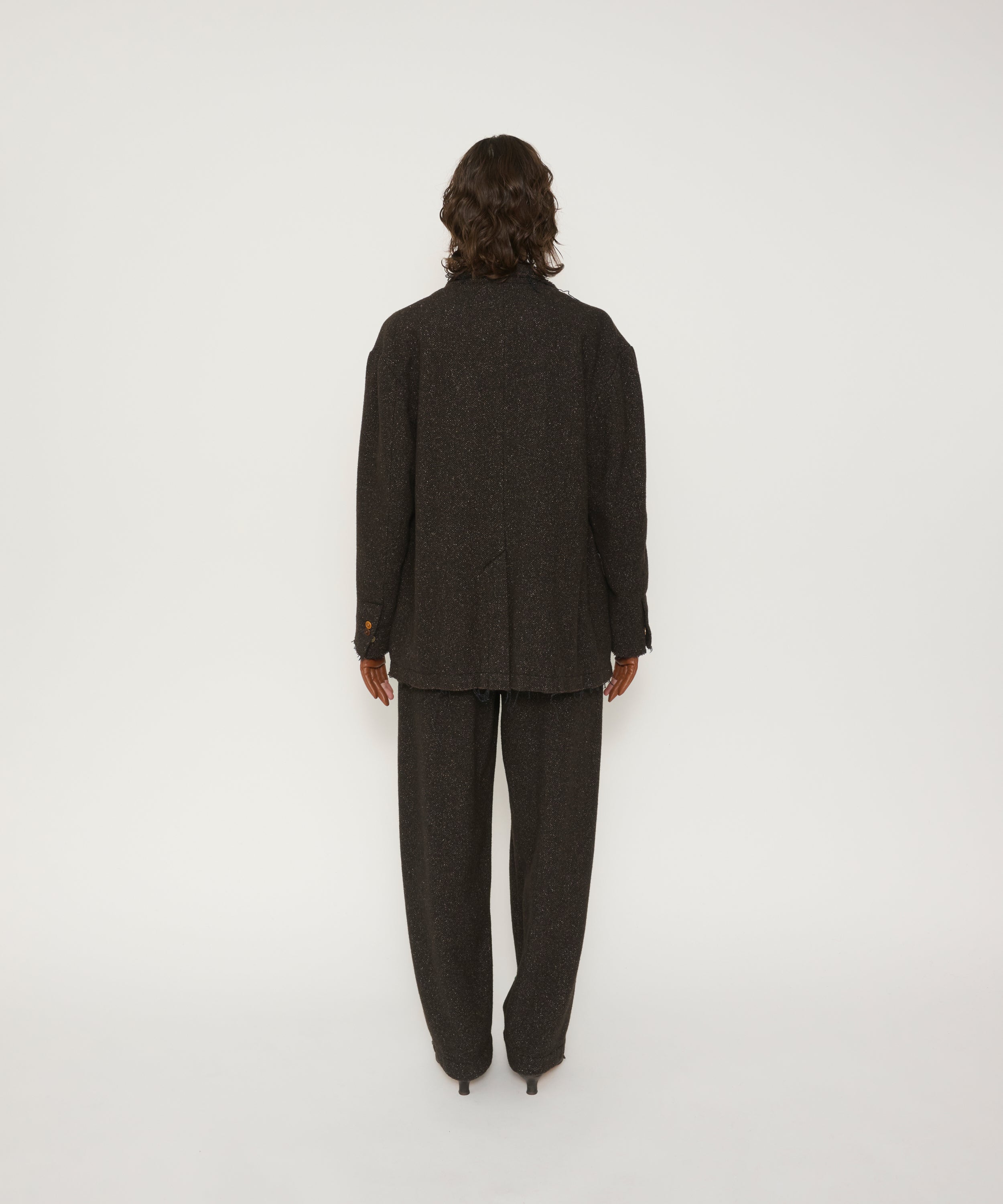 GARMENT WASHED SILKNEP TWEED JACKET