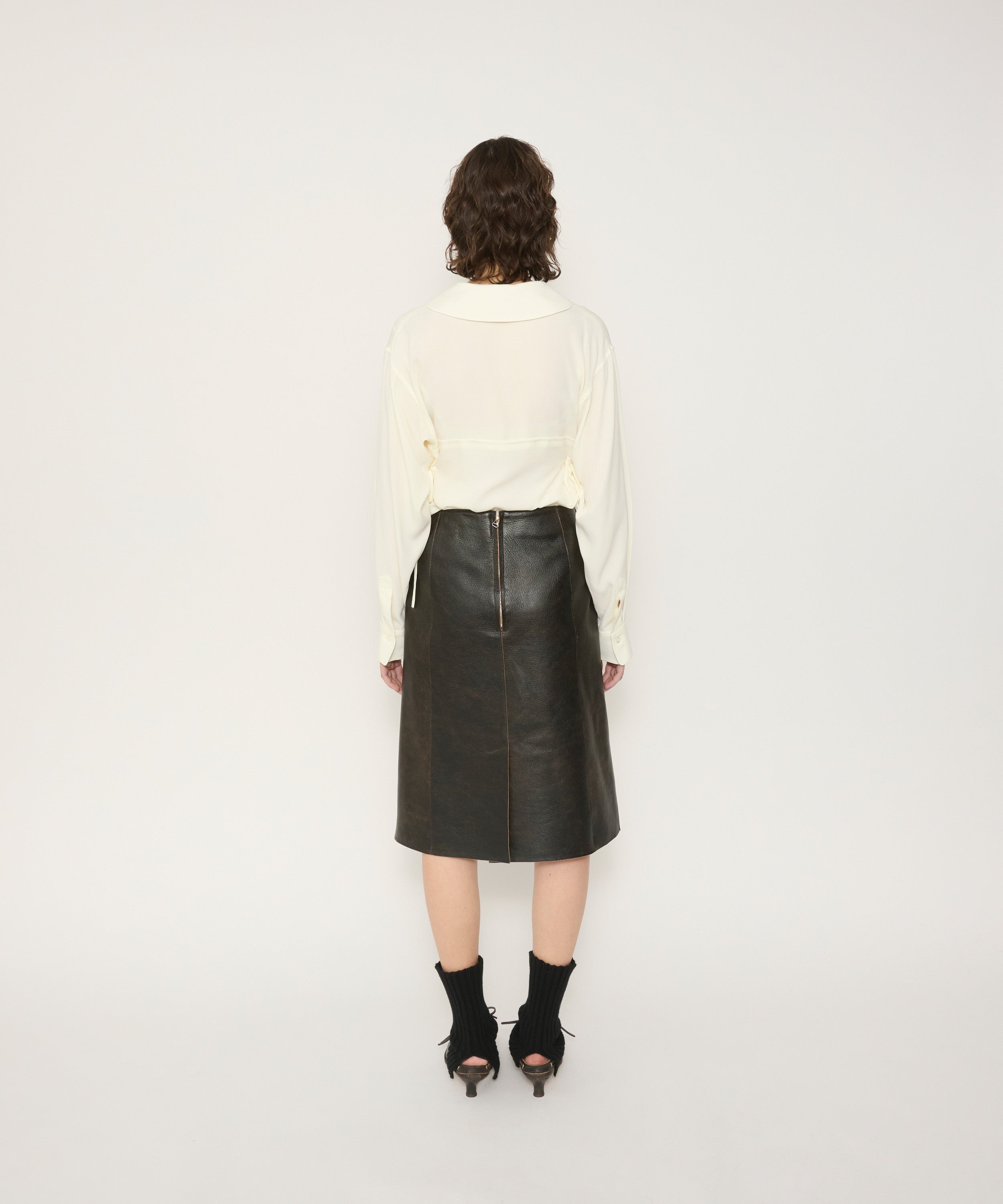 RAYON DE CHINE SAILOR COLLAR SHIRT