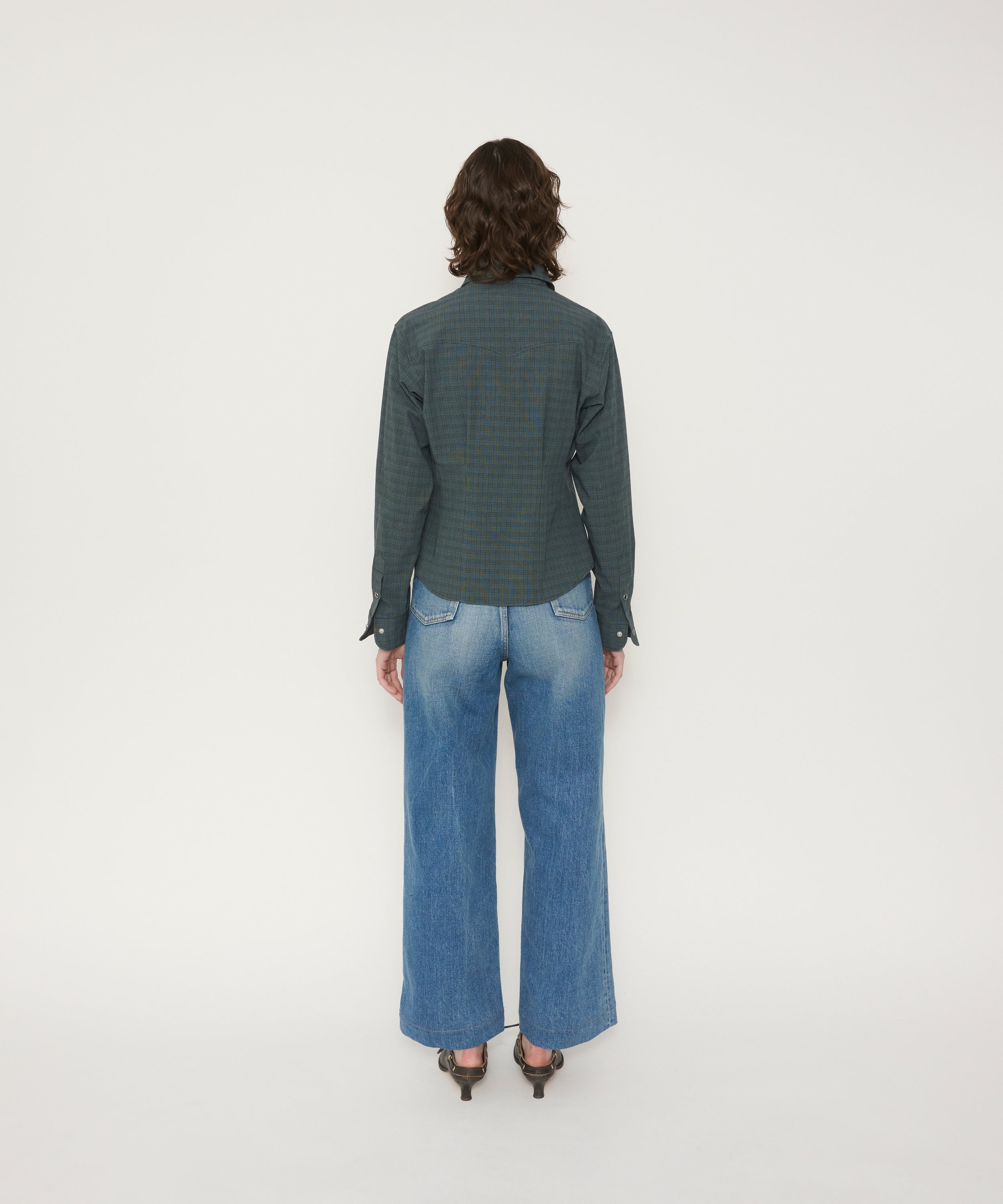 13oz DENIM BROKEN CREASE PINTUCK PANTS