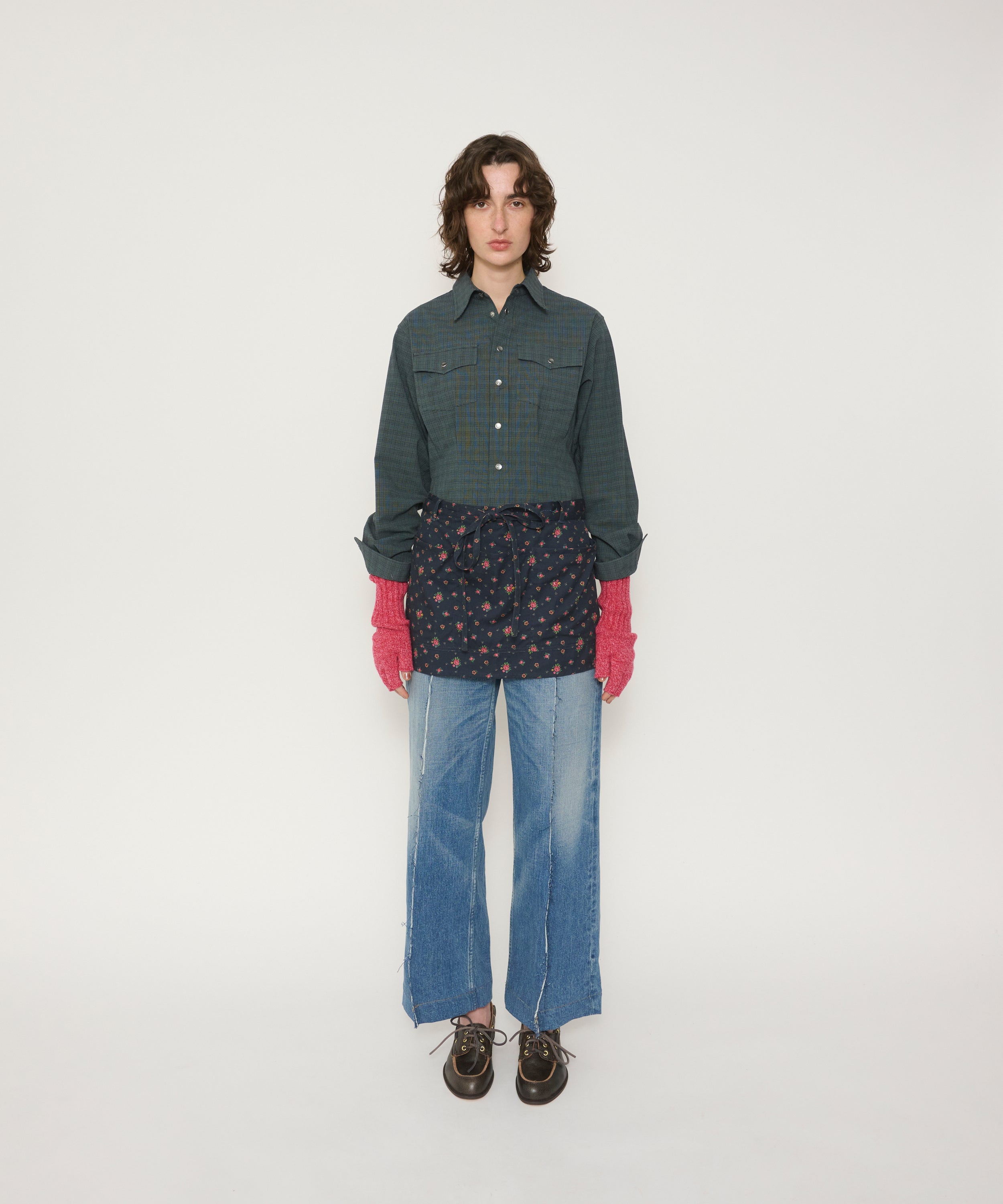 FLOWER PRINT WAIST APRON